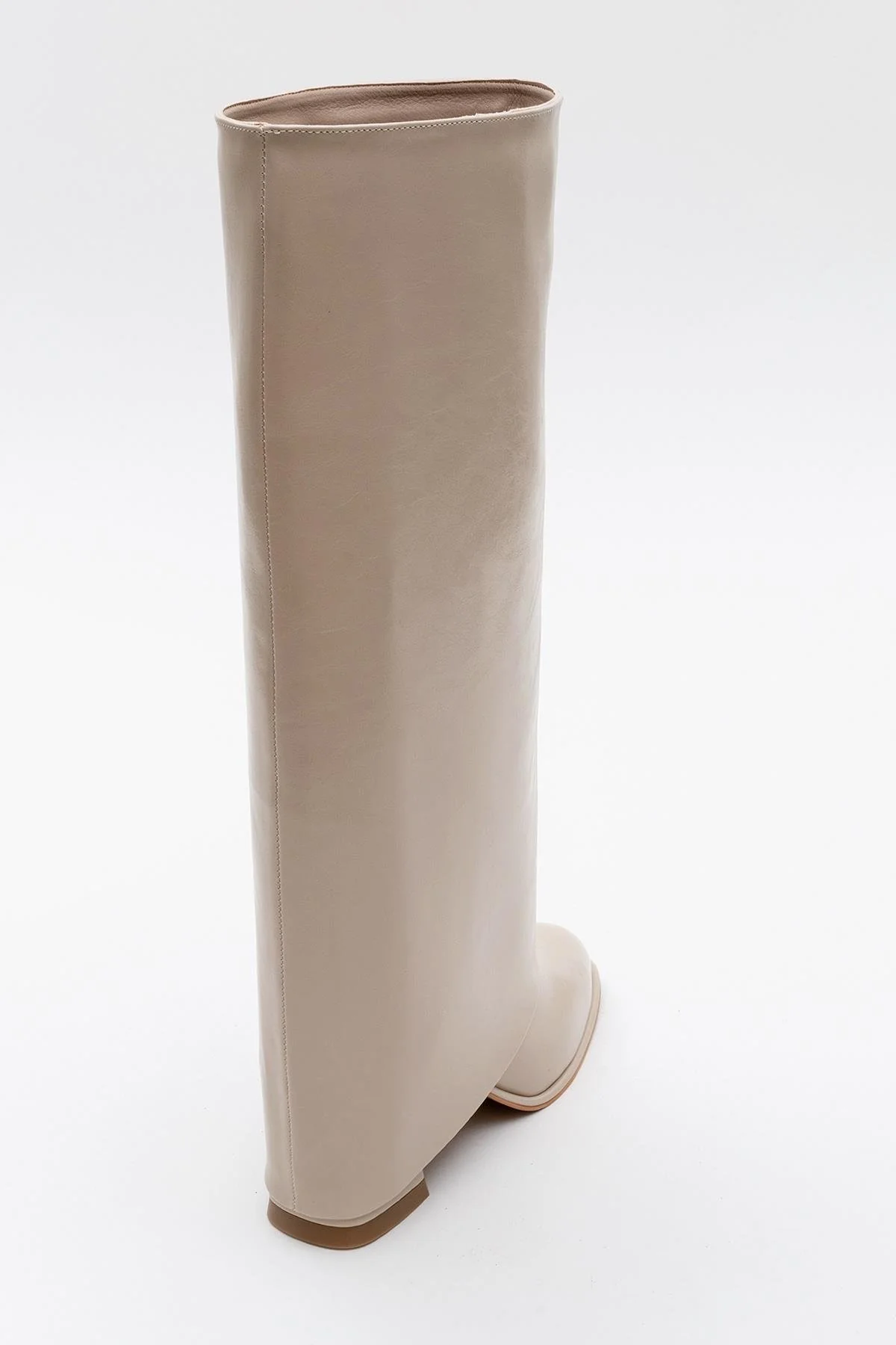 Maybe Beige Chunky Heel Boot (Women) - Image 4