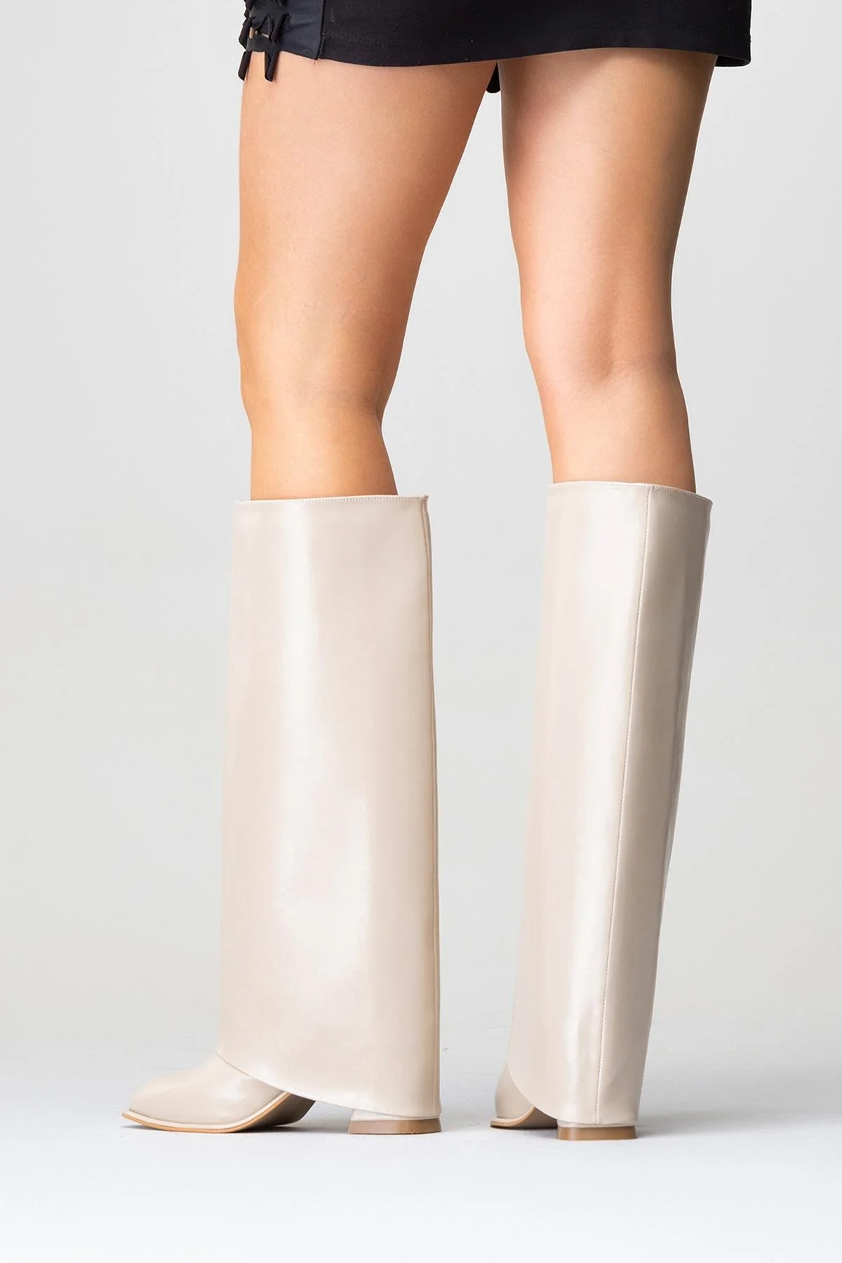 Maybe Beige Chunky Heel Boot (Women) - Image 7