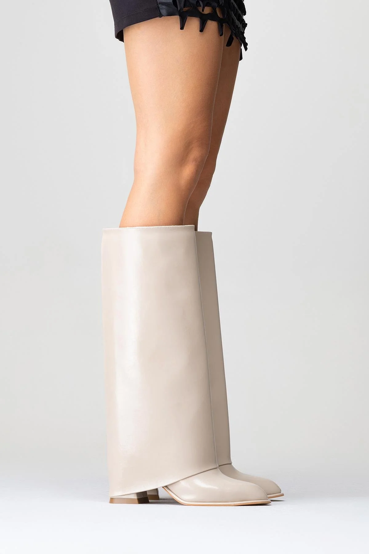 Maybe Beige Chunky Heel Boot (Women) - Image 8