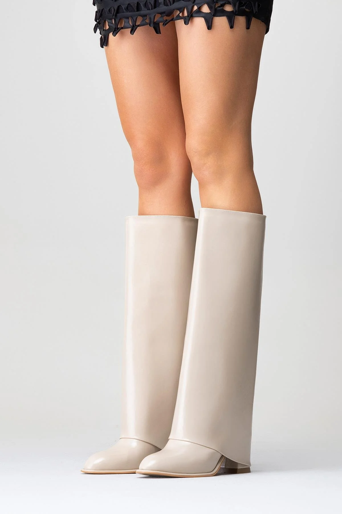 Maybe Beige Chunky Heel Boot (Women) - Image 9