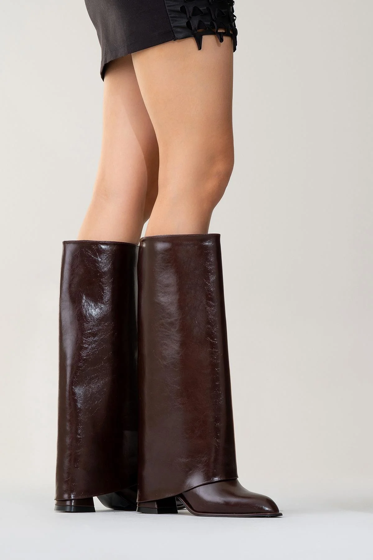 Maybe Burgundy Chunky Heel Boot (Women) - Image 10