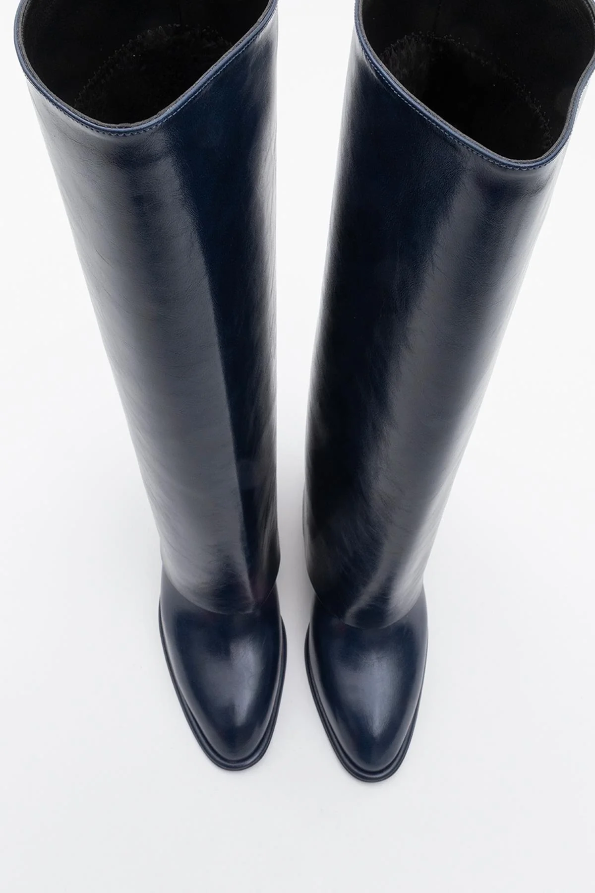 Maybe Navy Chunky Heel Boot (Women) - Image 2