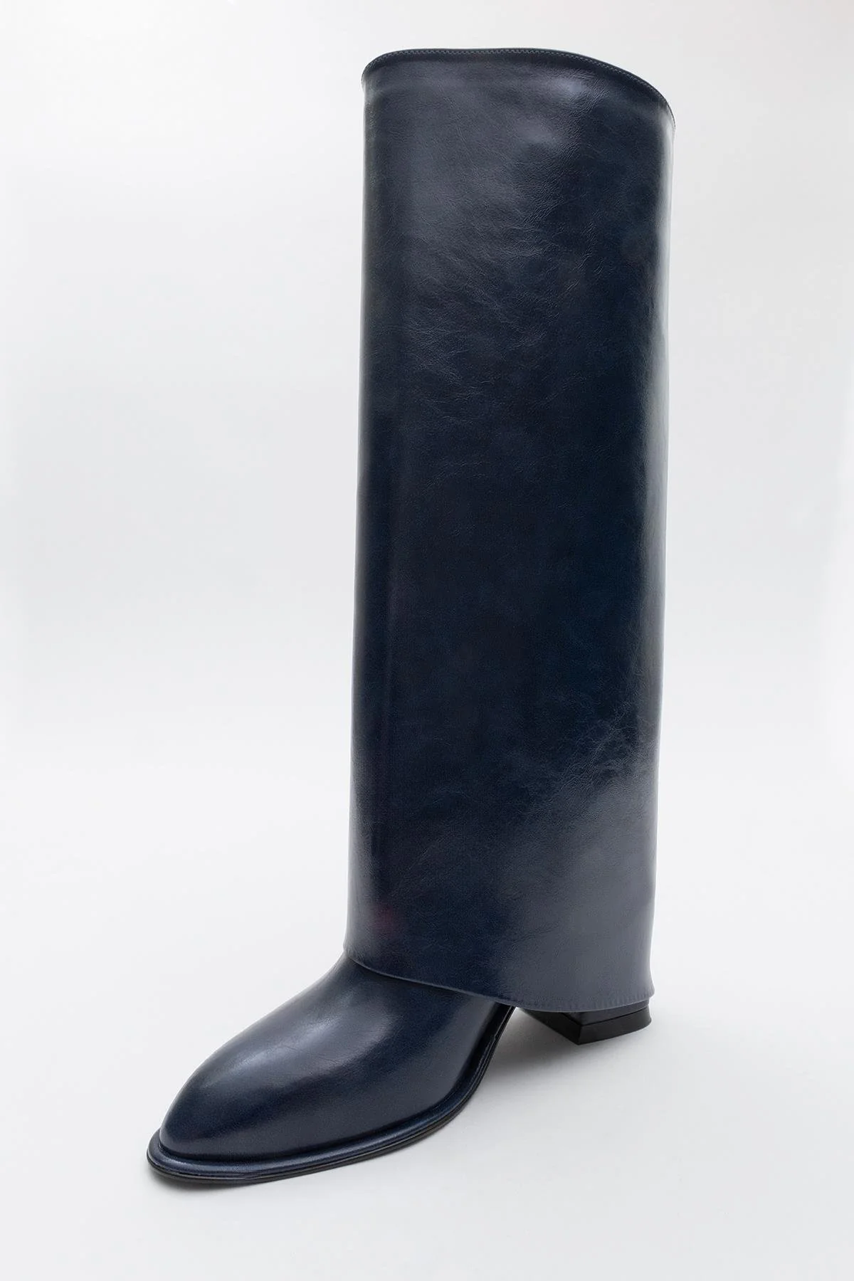 Maybe Navy Chunky Heel Boot (Women) - Image 3