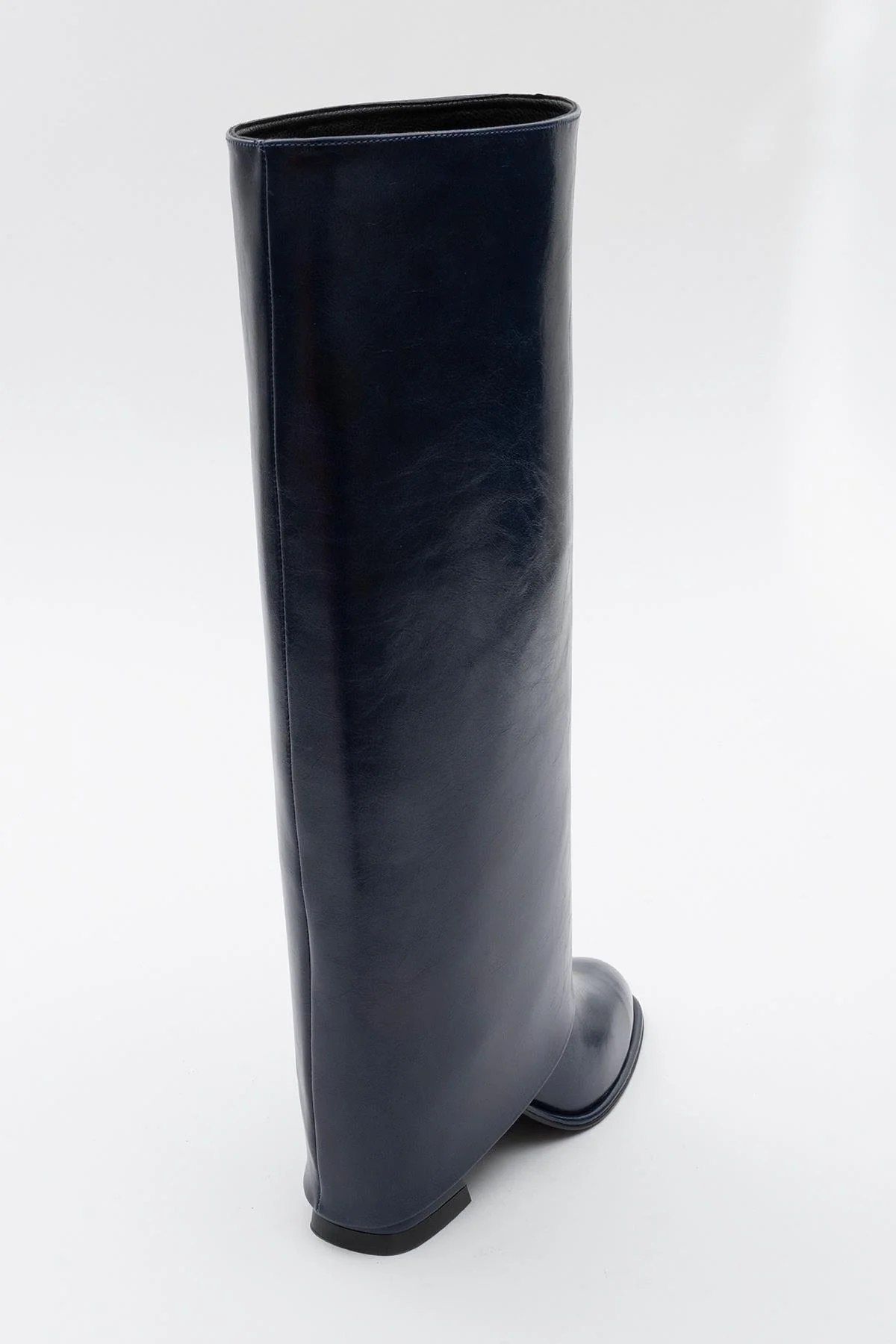 Maybe Navy Chunky Heel Boot (Women) - Image 4