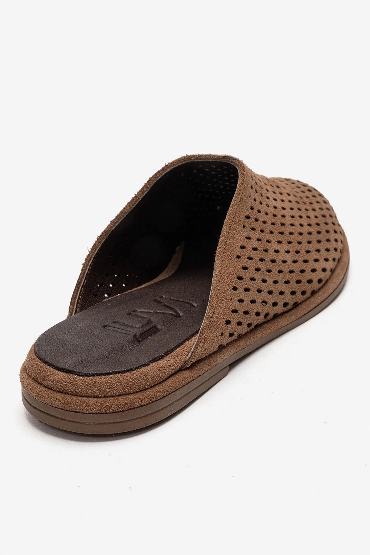 Melara - Camel Genuine Leather (Suede) Perforated Closed-Toe Slide (Women) - Image 5