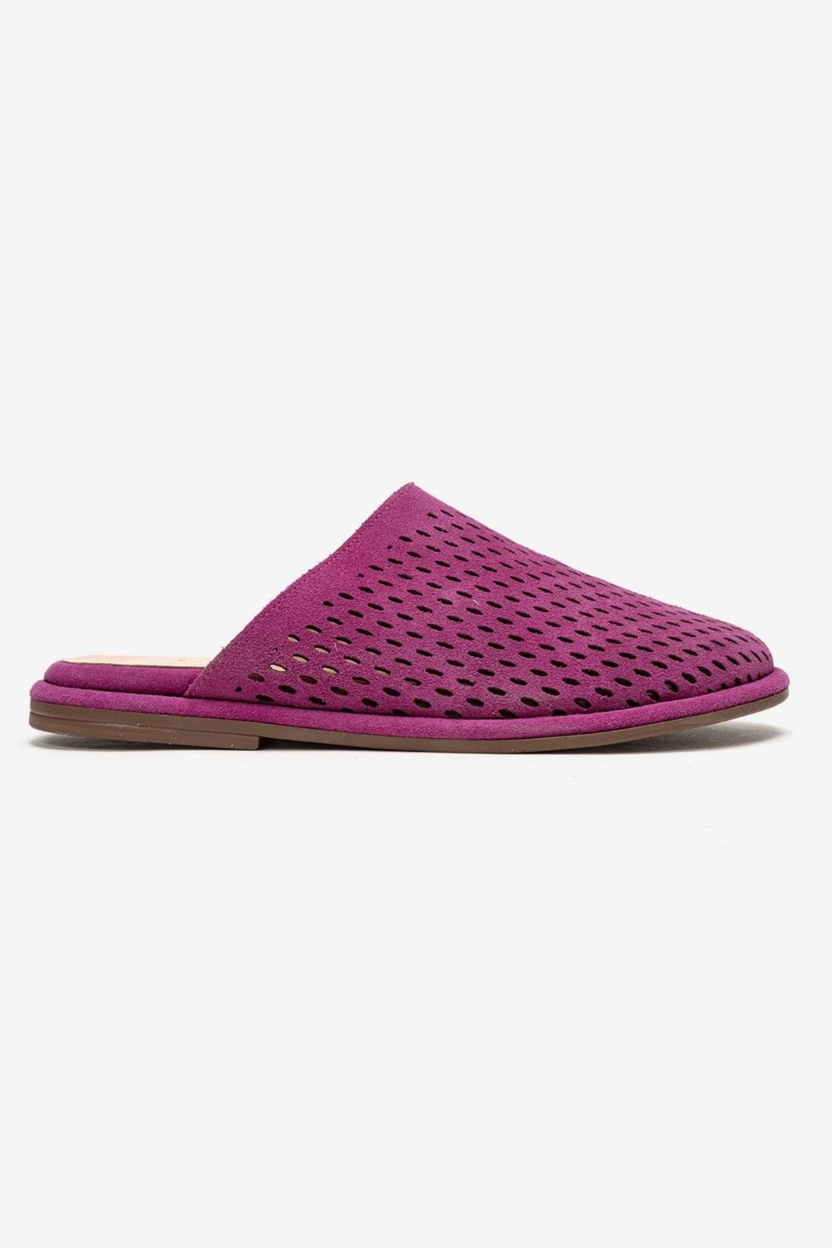 Melara - Fuchsia Genuine Leather (Suede) Perforated Closed-Toe Slide (Women) - Image 4