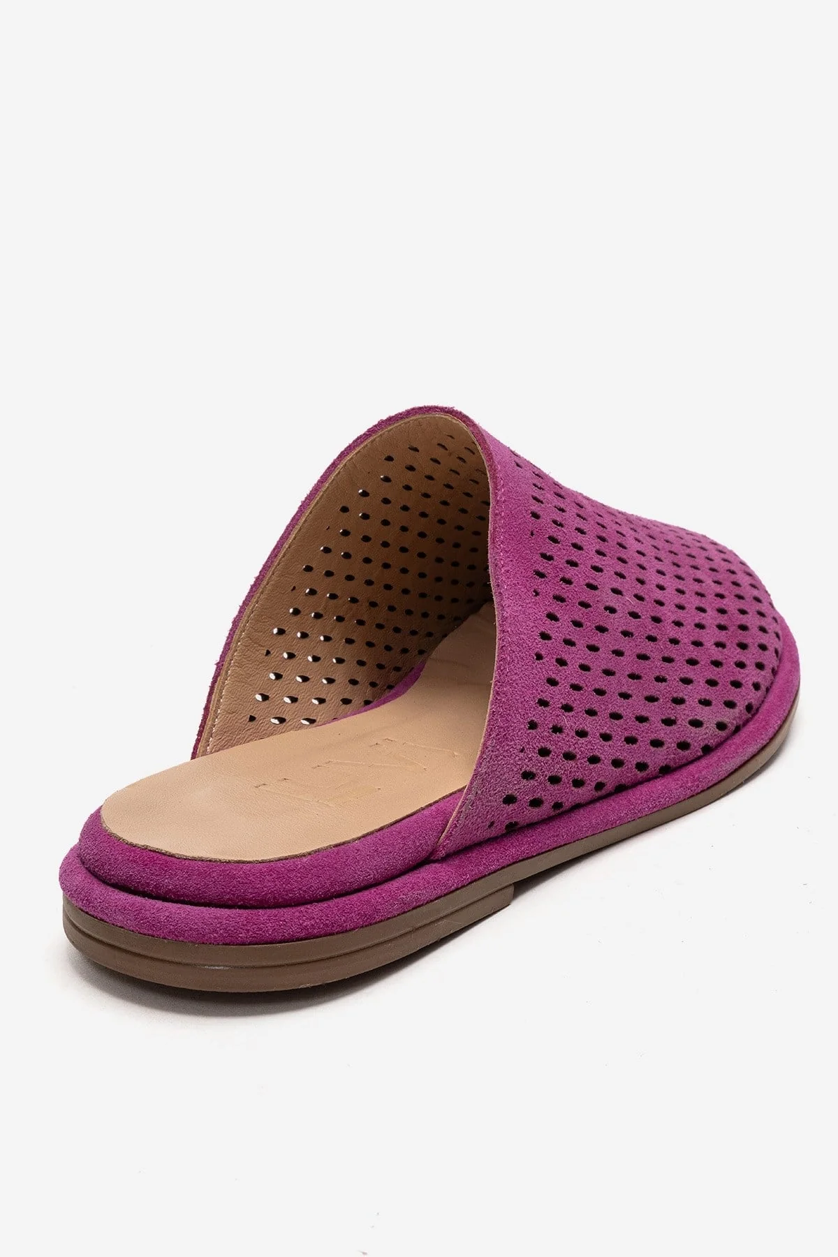 Melara - Fuchsia Genuine Leather (Suede) Perforated Closed-Toe Slide (Women) - Image 5