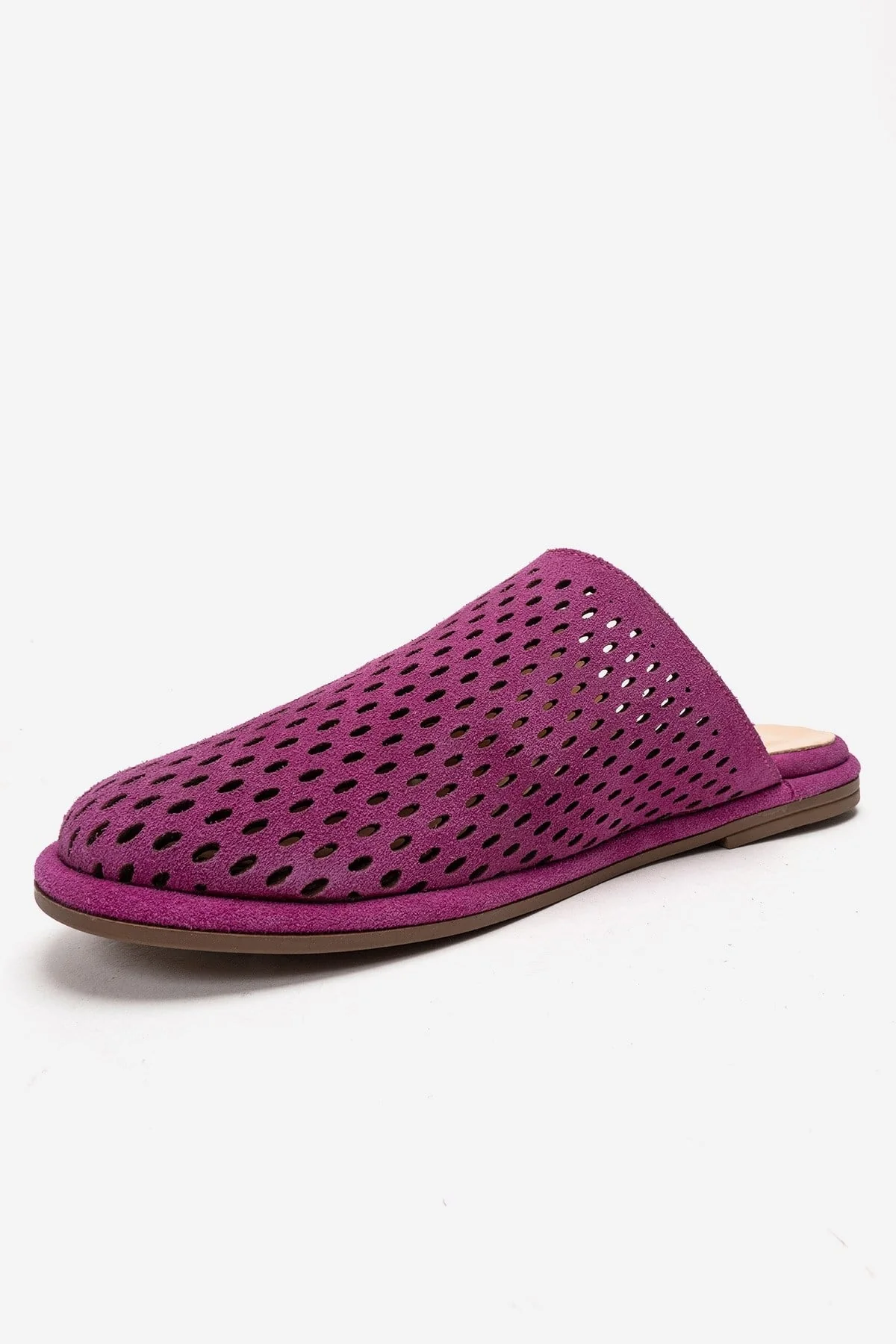 Melara - Fuchsia Genuine Leather (Suede) Perforated Closed-Toe Slide (Women) - Image 6