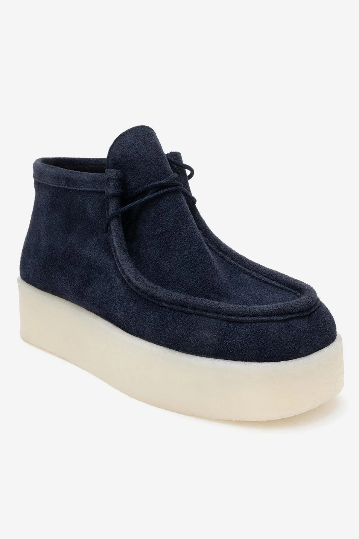 Melia - Navy Suede Genuine Leather Ankle Boot (Women) - Image 3