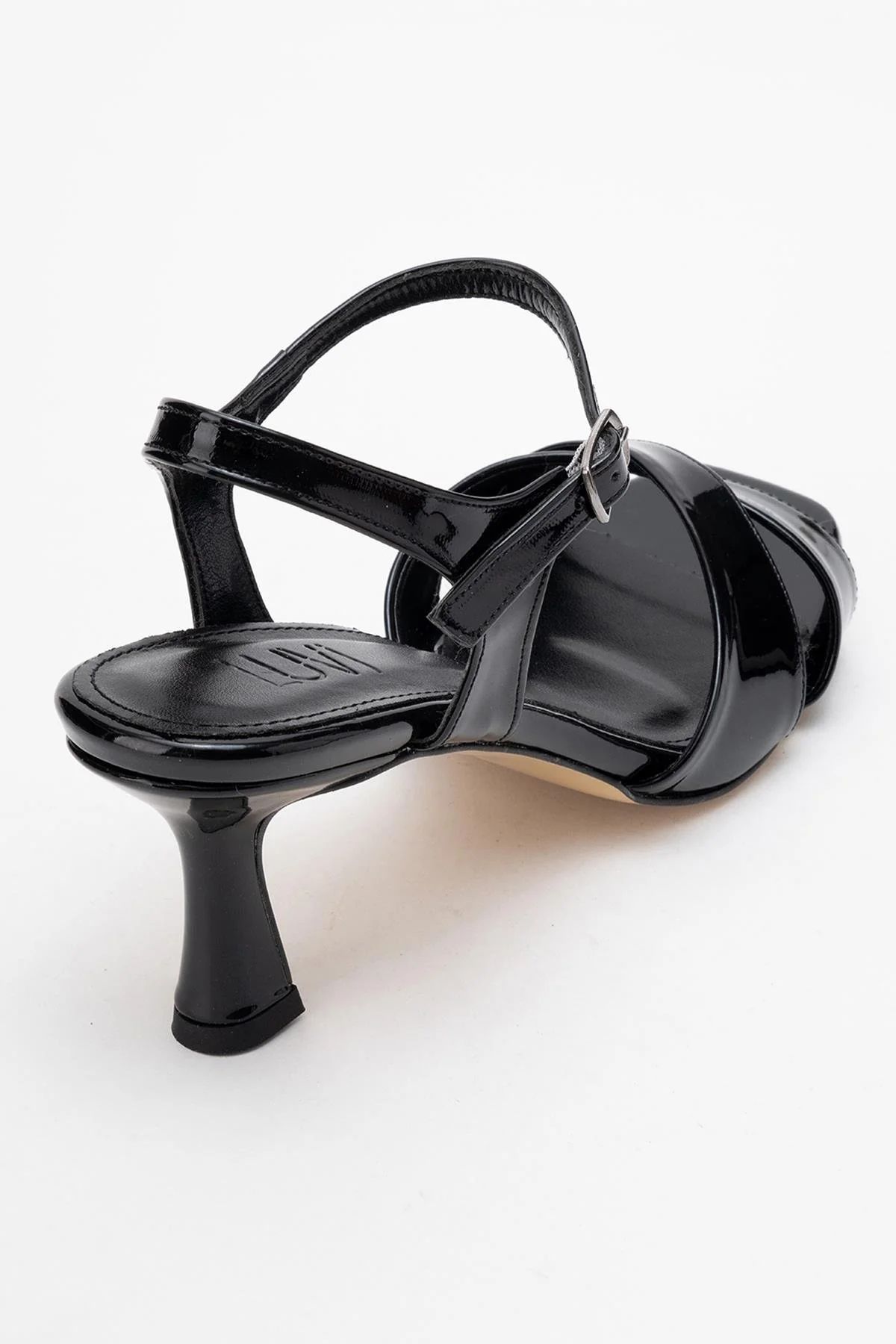 Melin - Black Patent Cross-Strap Heeled Shoe (Women) - Image 5