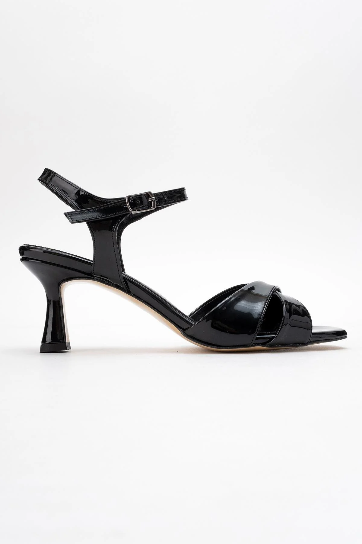 Melin - Black Patent Cross-Strap Heeled Shoe (Women) - Image 6