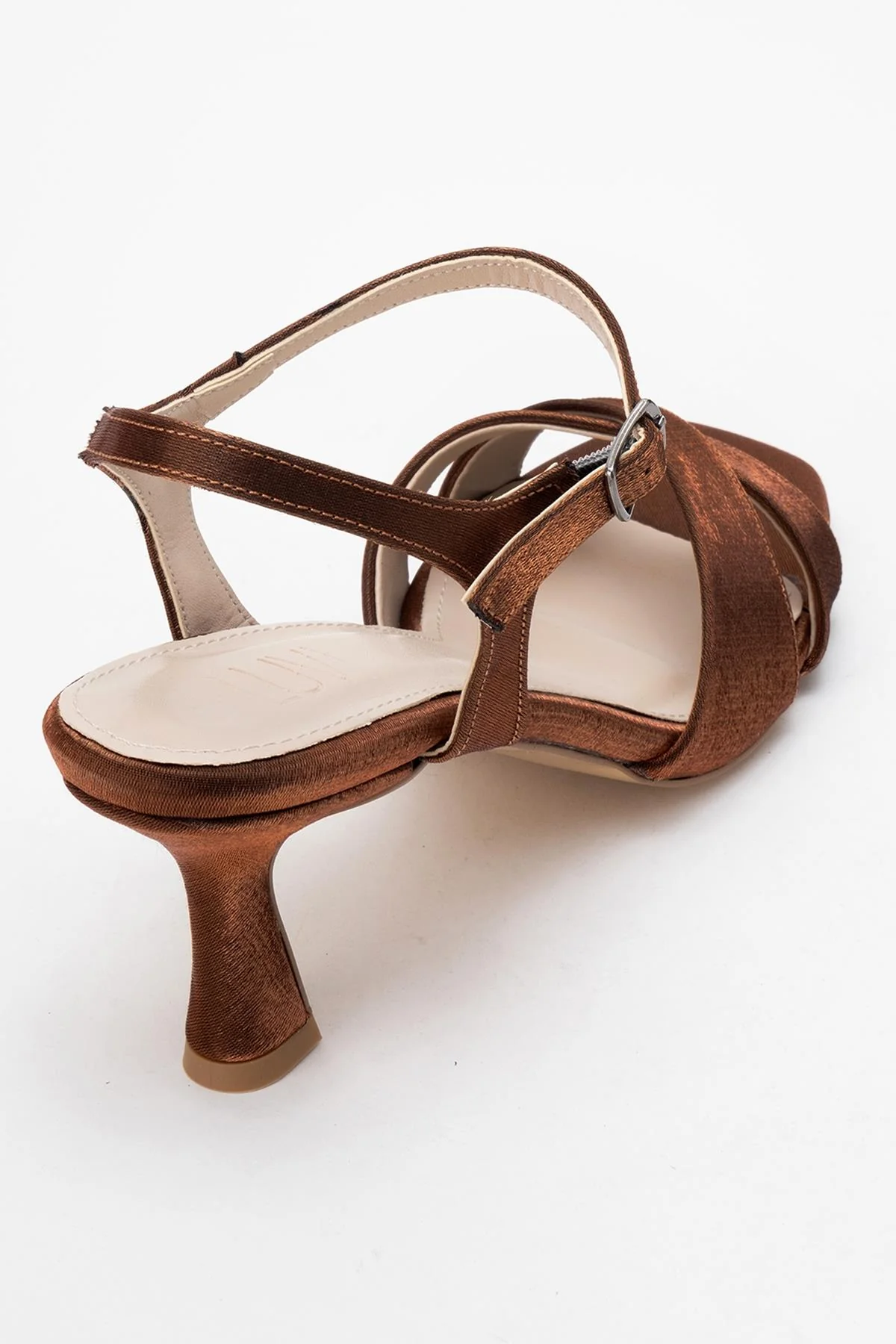 Melin - Copper Satin Cross-Strap Heeled Shoe (Women) - Image 5