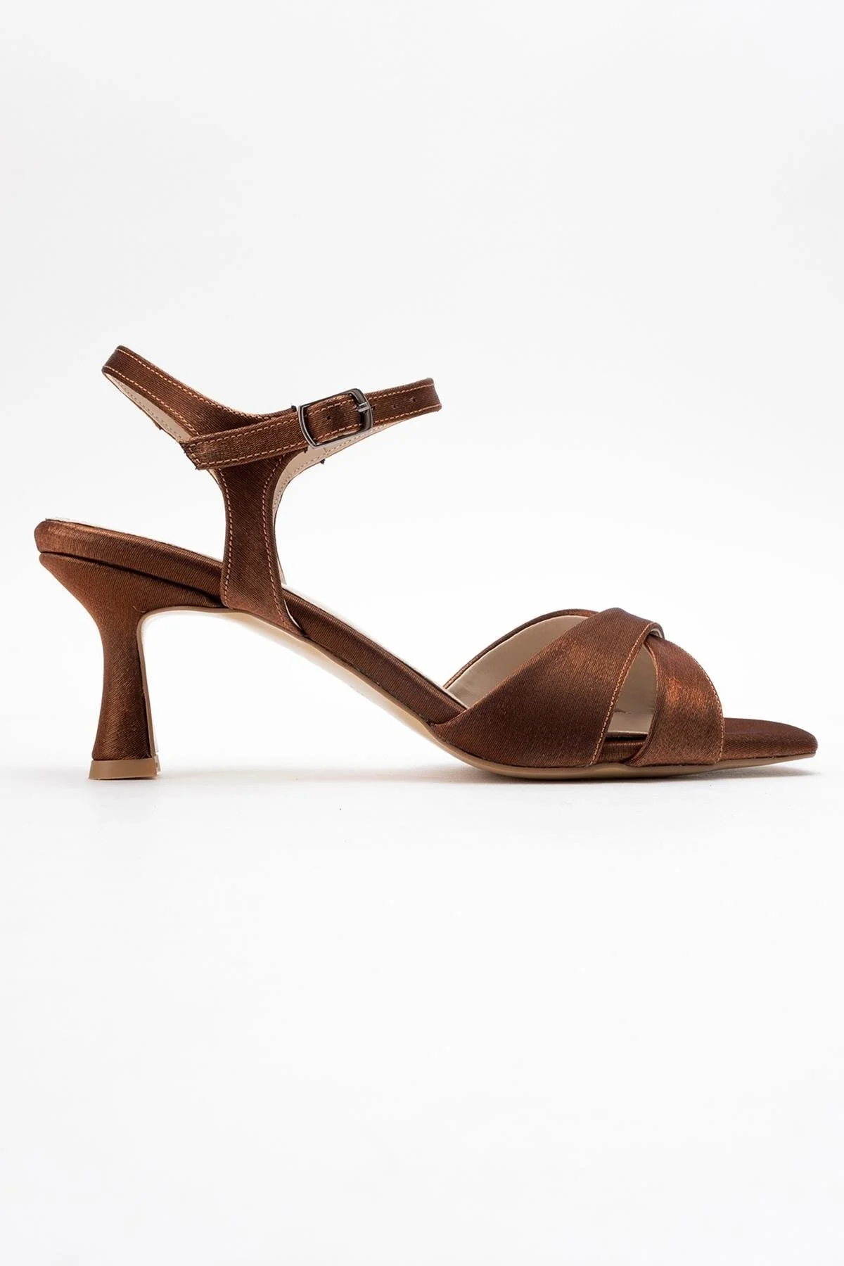 Melin - Copper Satin Cross-Strap Heeled Shoe (Women) - Image 6