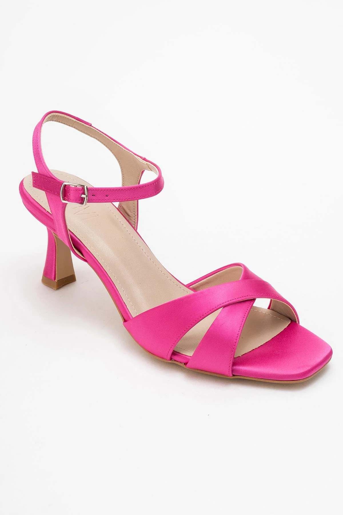 Melin - Fuchsia Satin Cross-Strap Stiletto Pump (Women) - Image 3