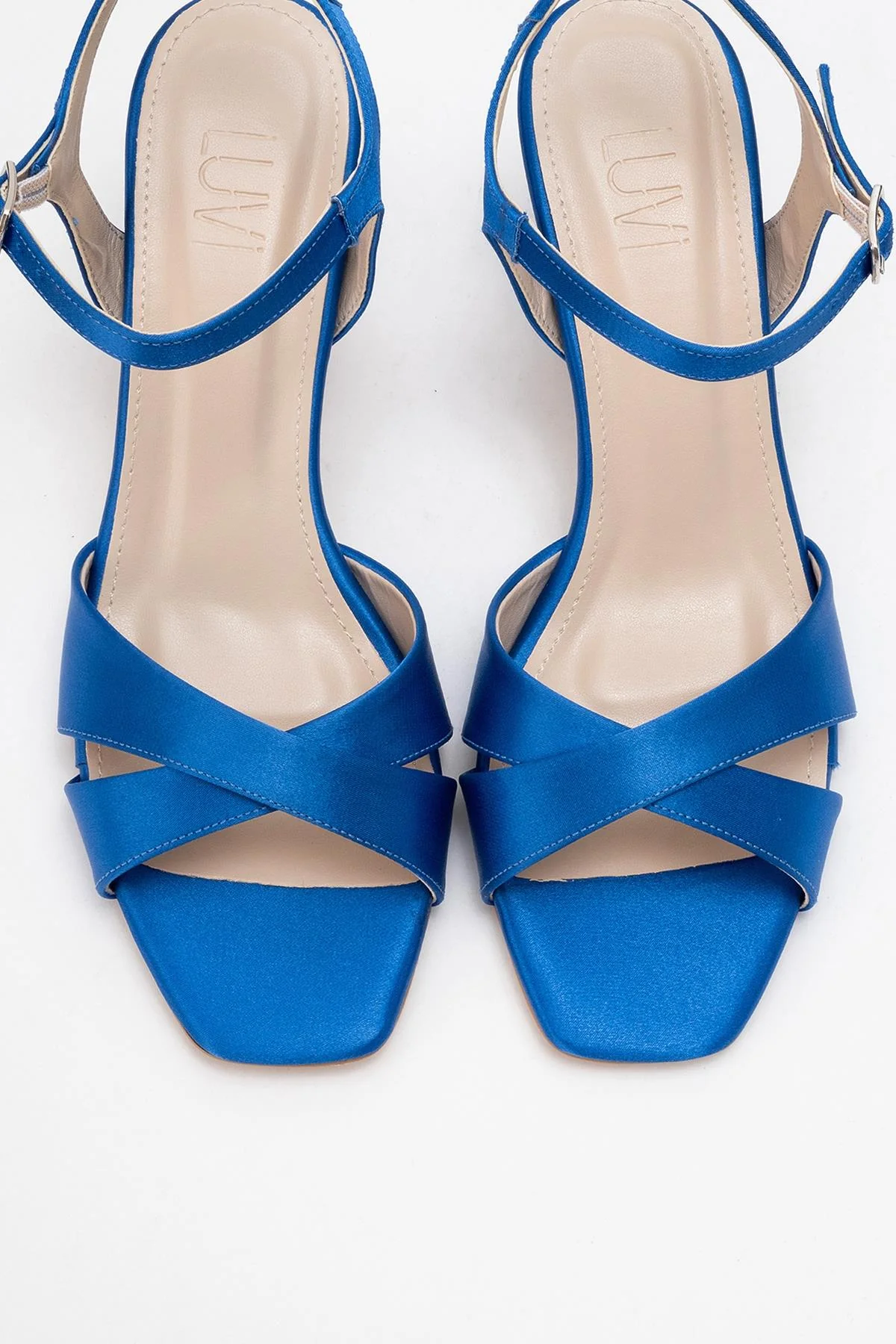 Melin - Sapphire Satin Cross-Strap Stiletto Pump (Women) - Image 2