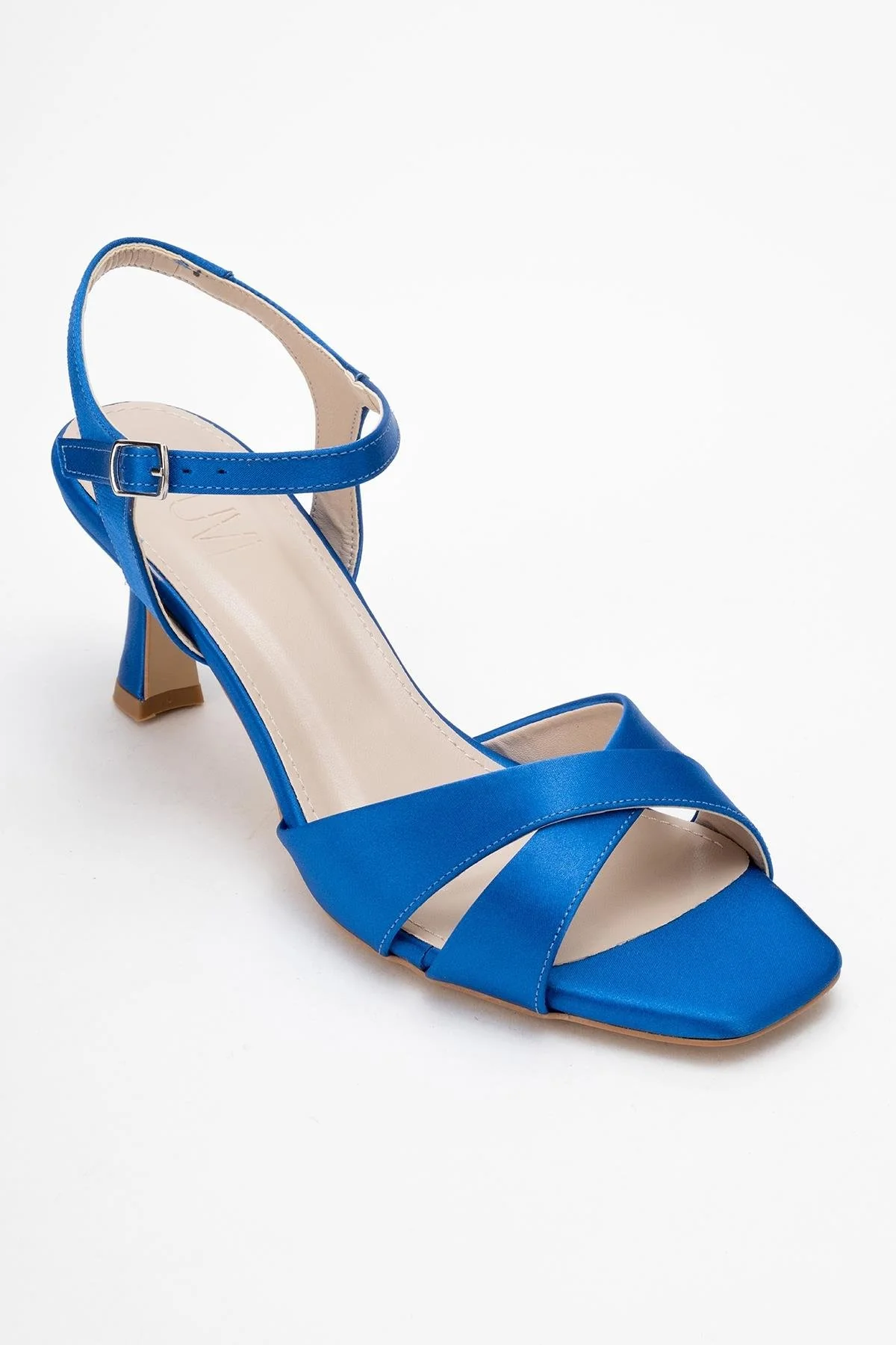 Melin - Sapphire Satin Cross-Strap Stiletto Pump (Women) - Image 3