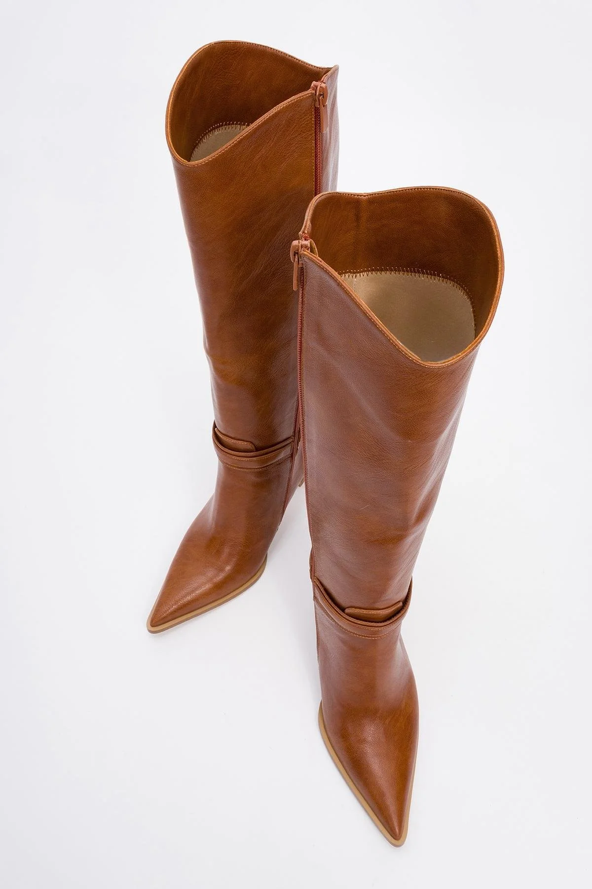 Melinka - Cognac Pointed Toe High Heel Boot (Women) - Image 2