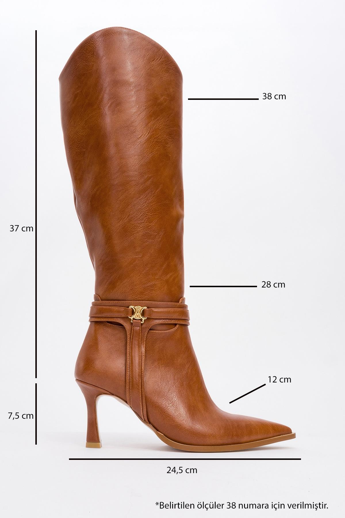 Melinka - Cognac Pointed Toe High Heel Boot (Women) - Image 4