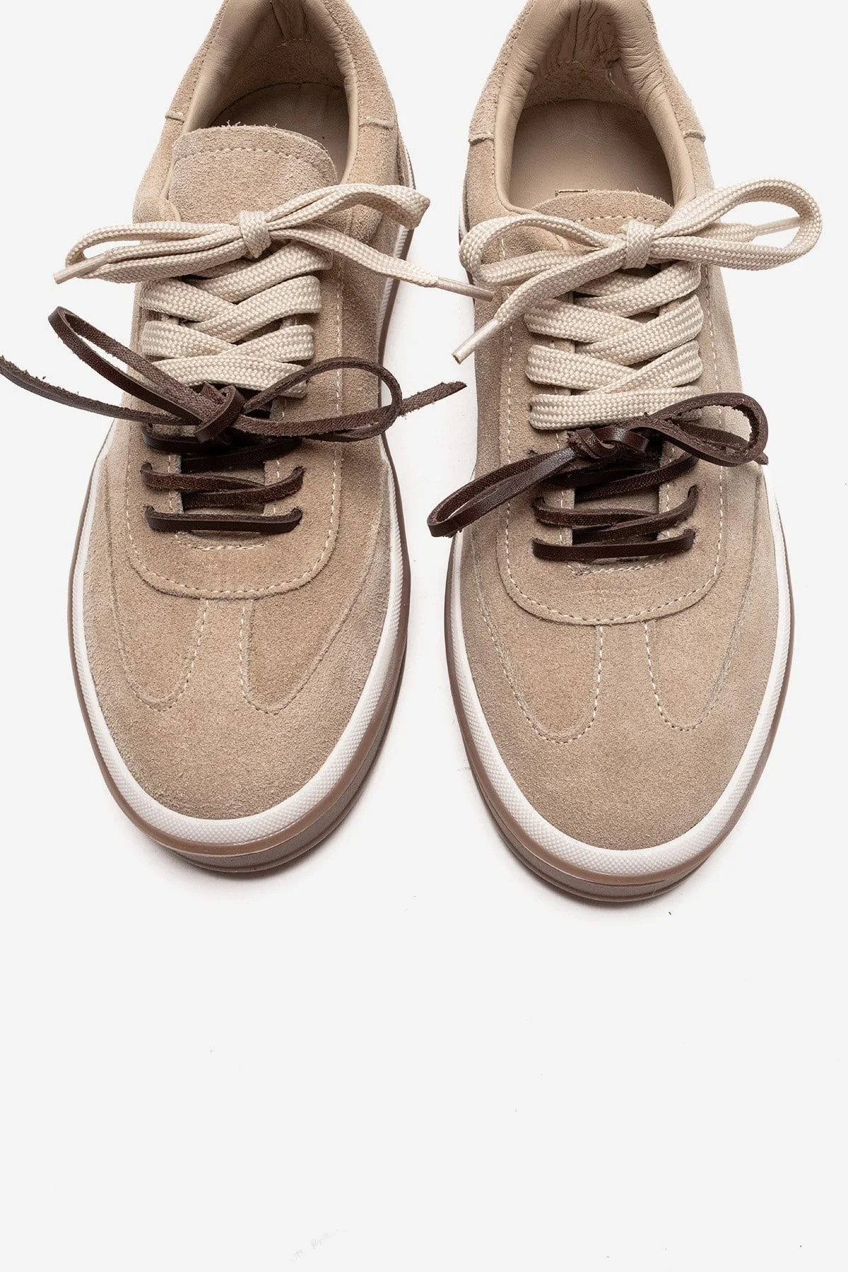 MELLE - Beige Genuine Suede Leather Casual Sneaker (Women) - Image 2
