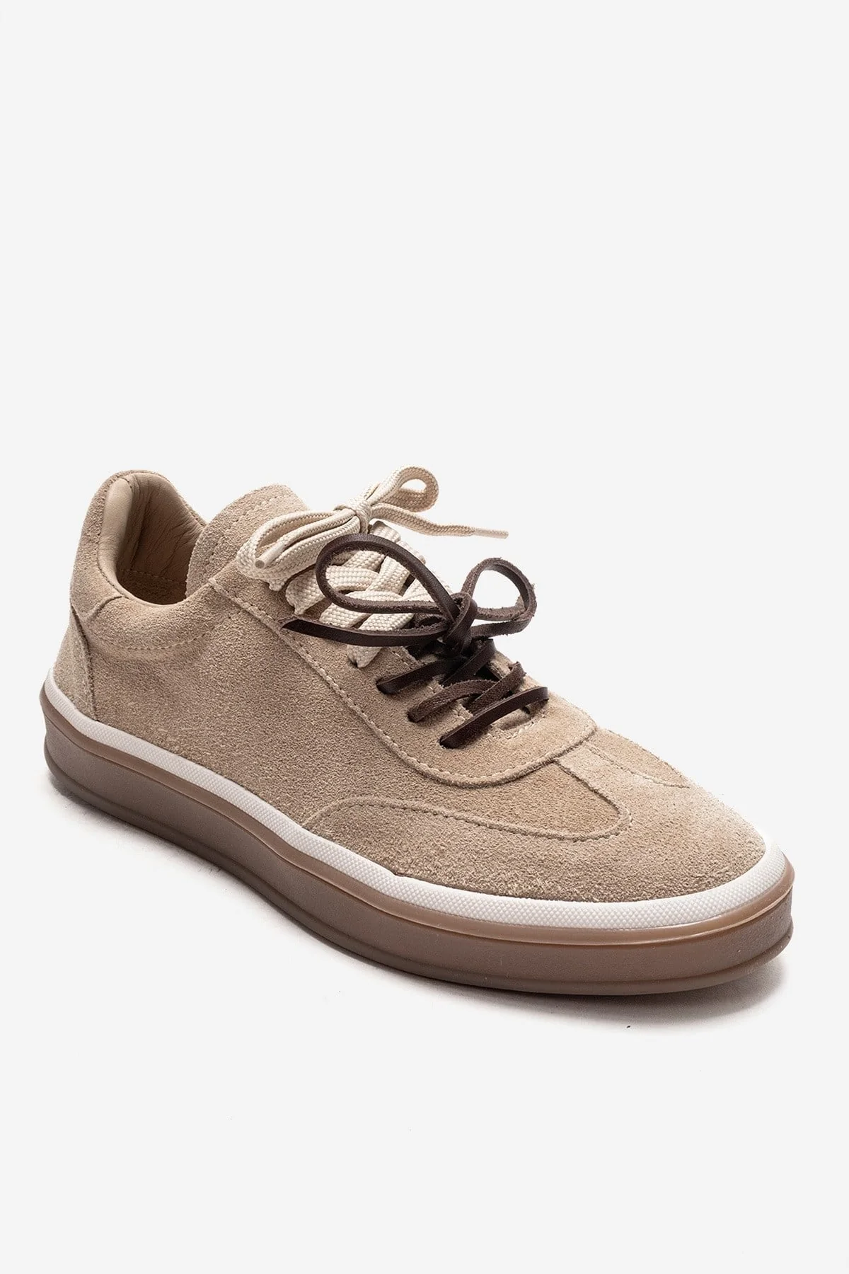 MELLE - Beige Genuine Suede Leather Casual Sneaker (Women) - Image 3