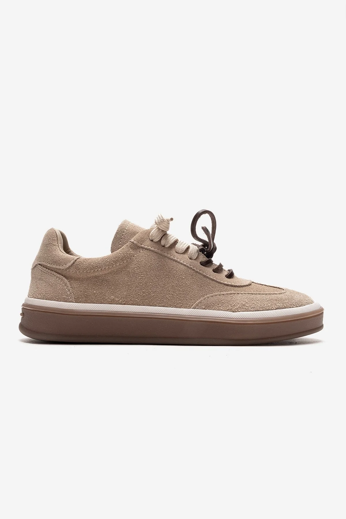 MELLE - Beige Genuine Suede Leather Casual Sneaker (Women) - Image 4