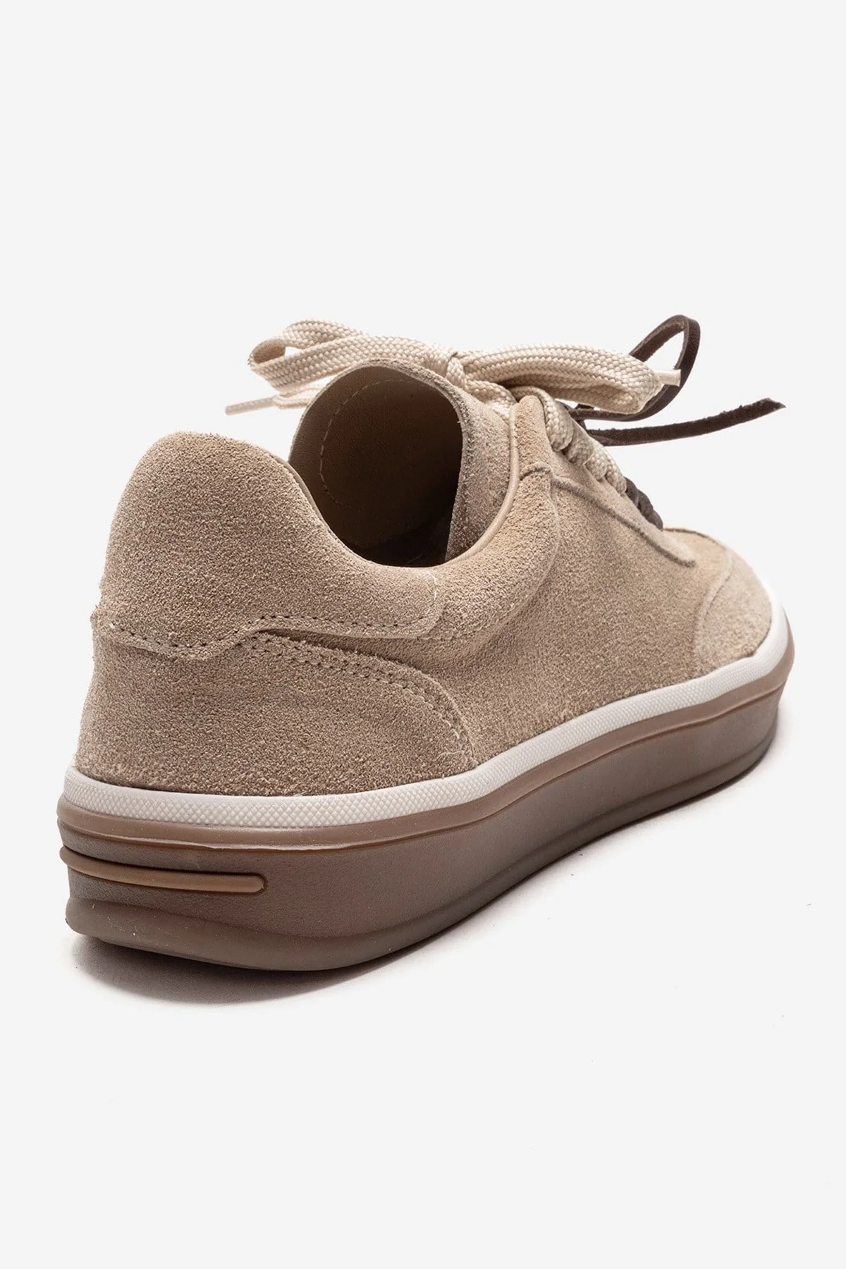 MELLE - Beige Genuine Suede Leather Casual Sneaker (Women) - Image 5