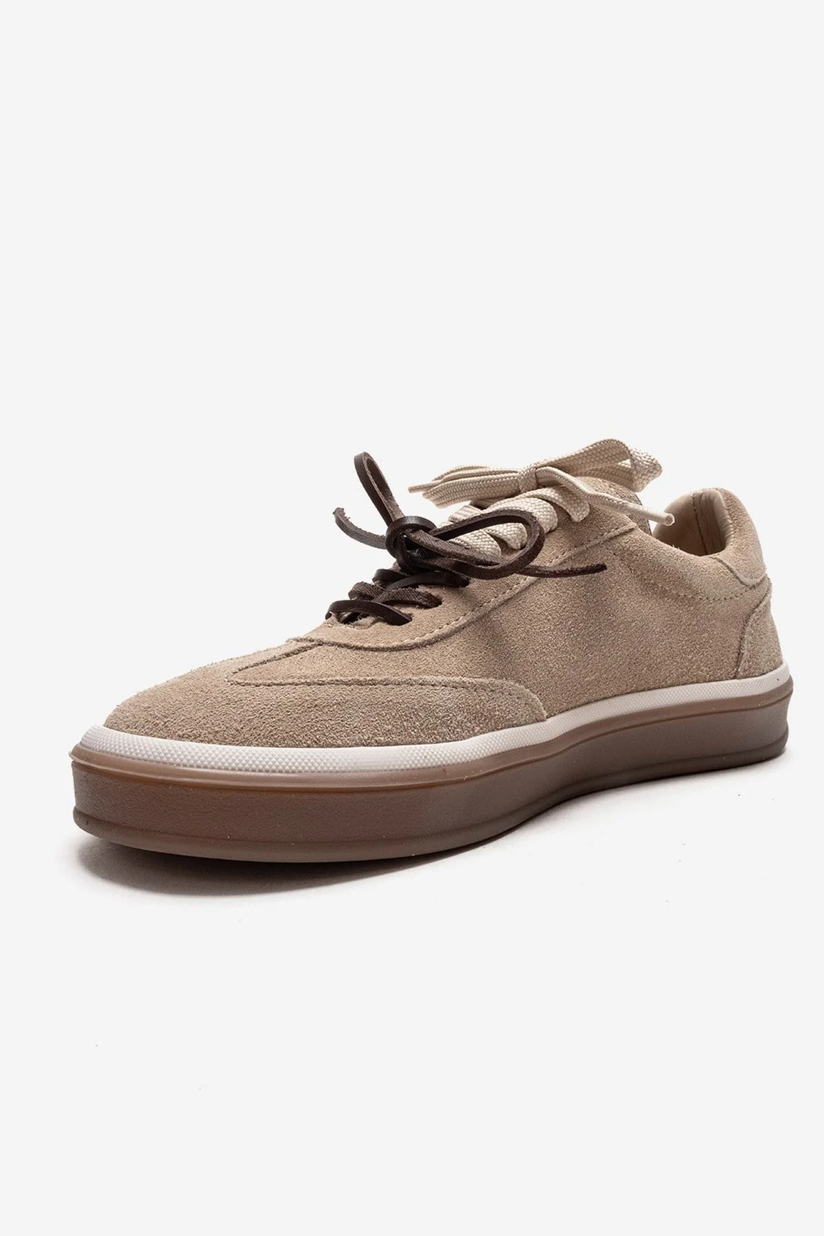 MELLE - Beige Genuine Suede Leather Casual Sneaker (Women) - Image 6