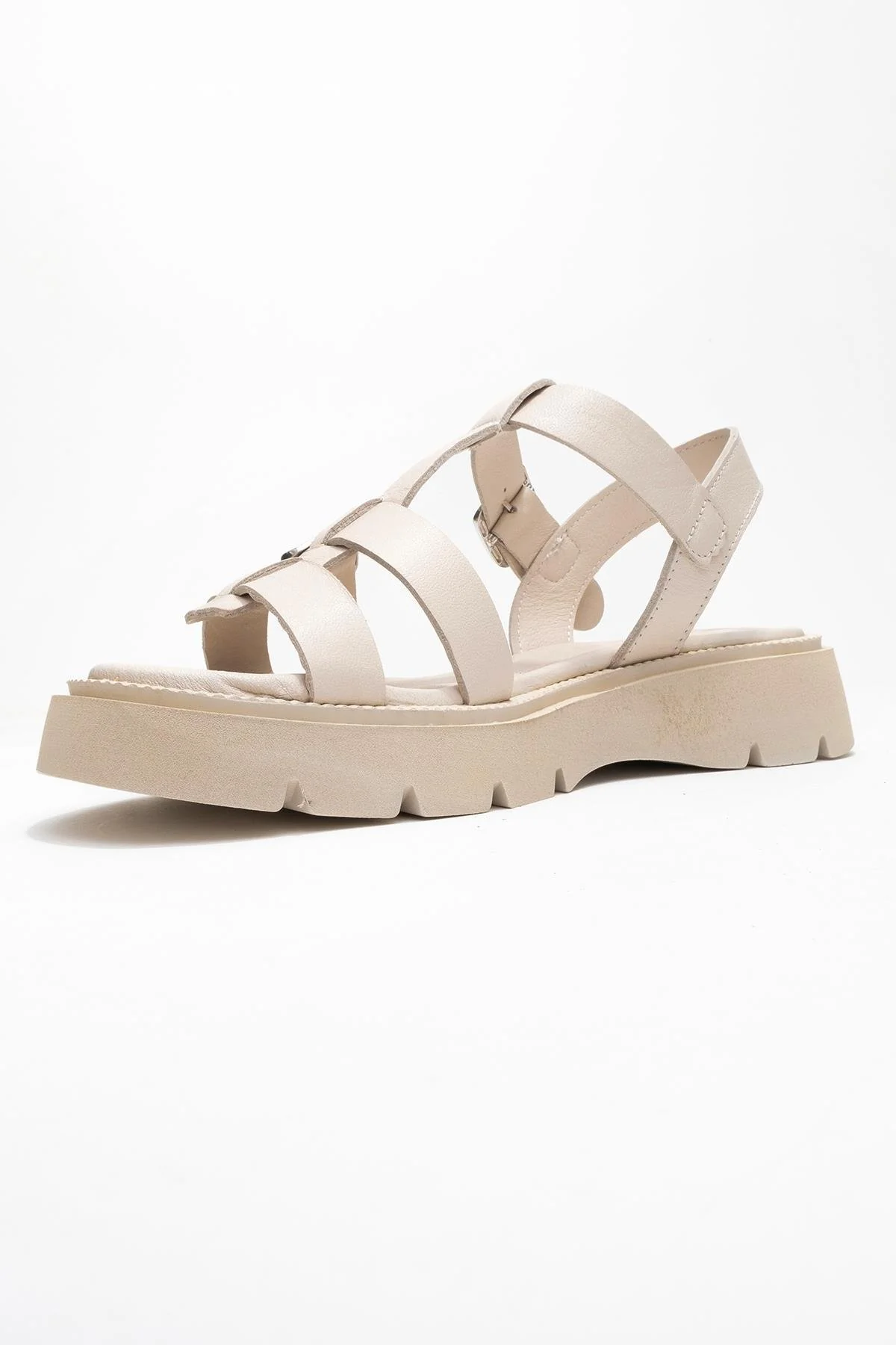 Melvin Beige Leather Sandal (Women) - Image 4