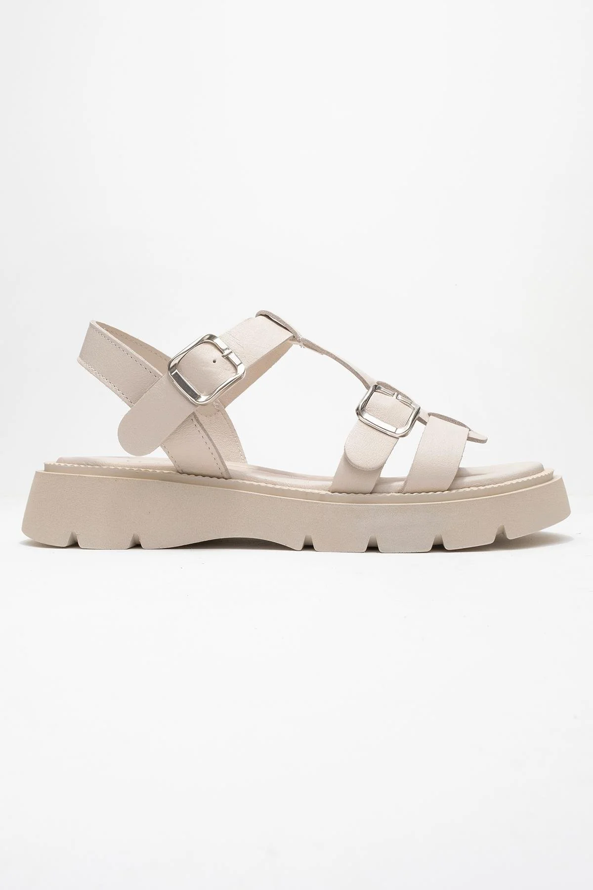 Melvin Beige Leather Sandal (Women) - Image 6