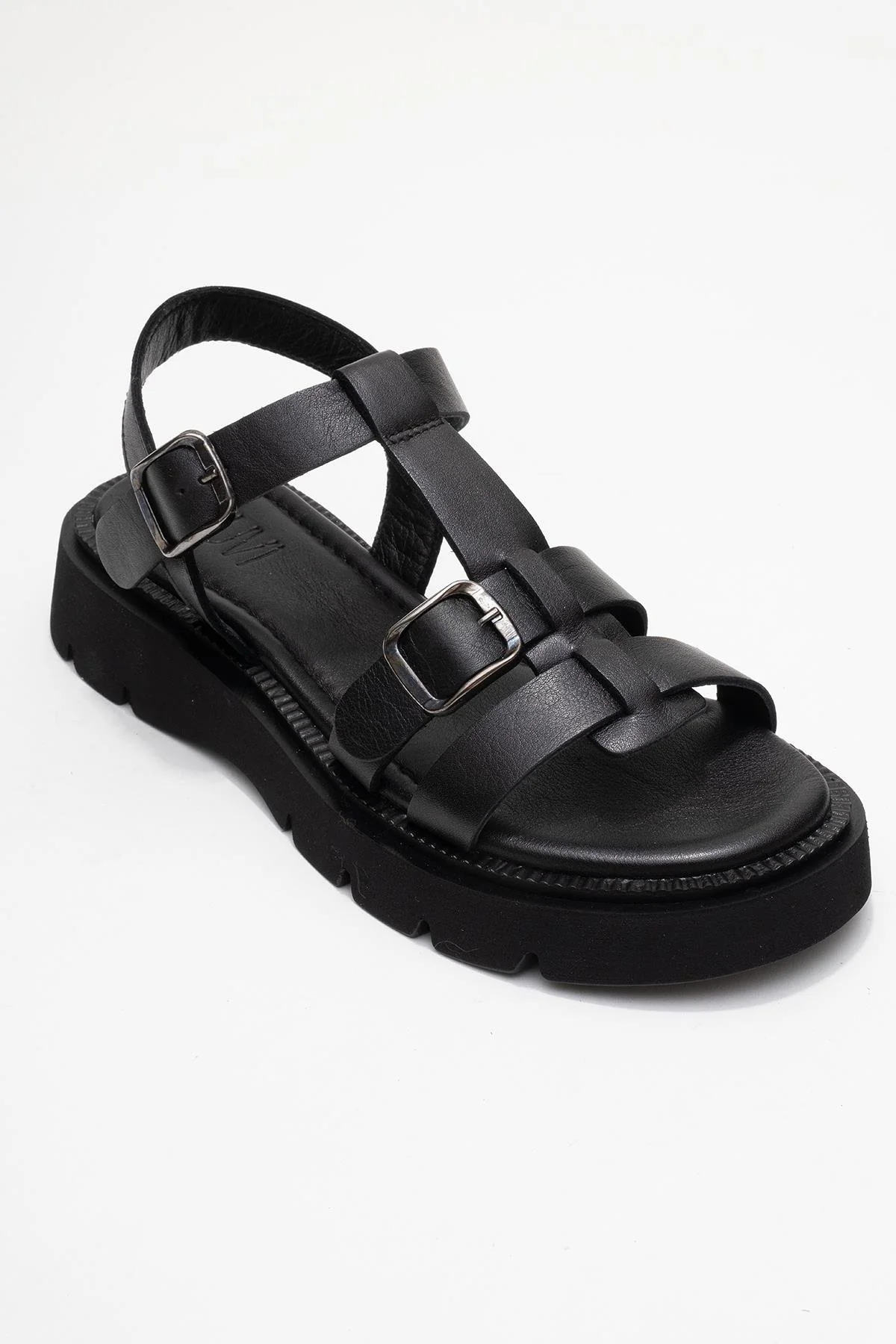 Melvin Black Leather Sandal (Women) - Image 3