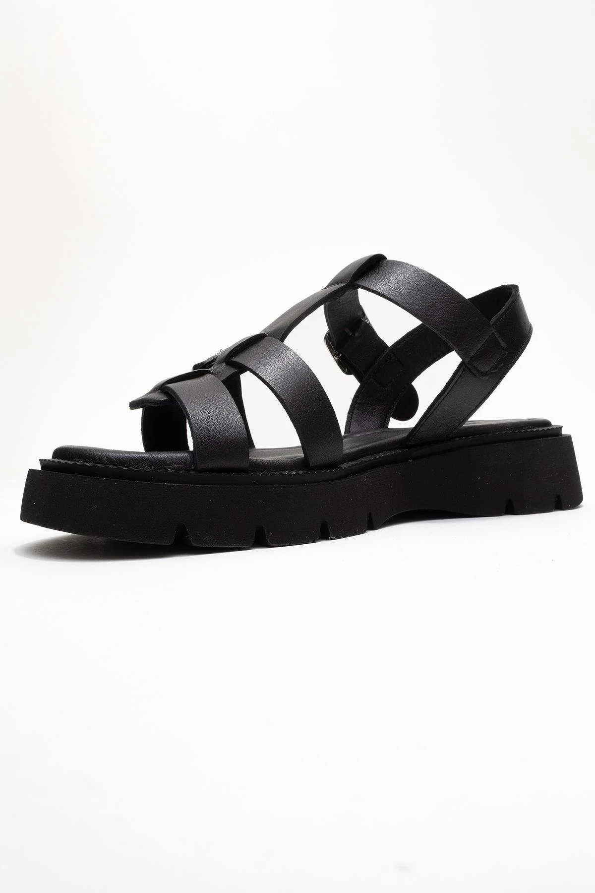 Melvin Black Leather Sandal (Women) - Image 4