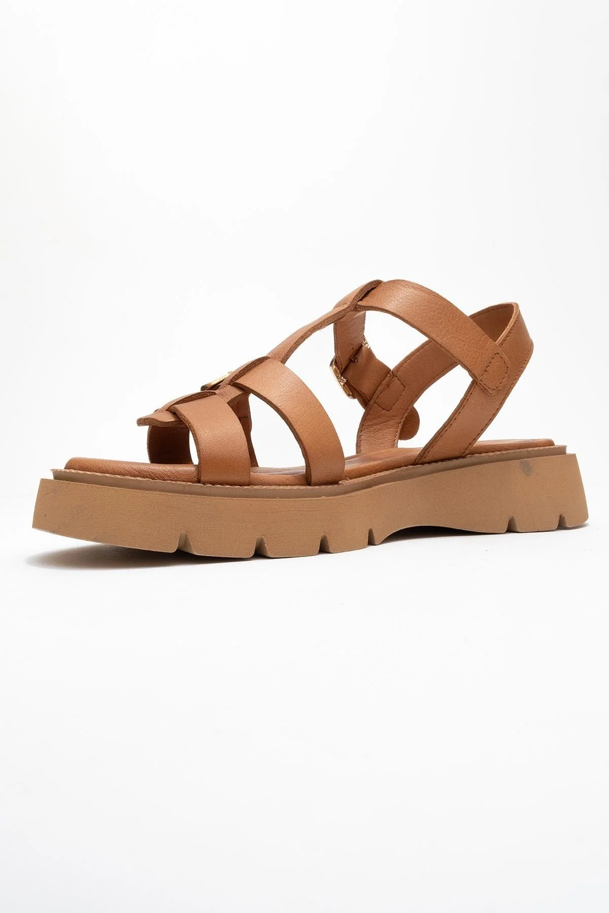 Melvin Cognac Brown Leather Sandal (Women) - Image 4