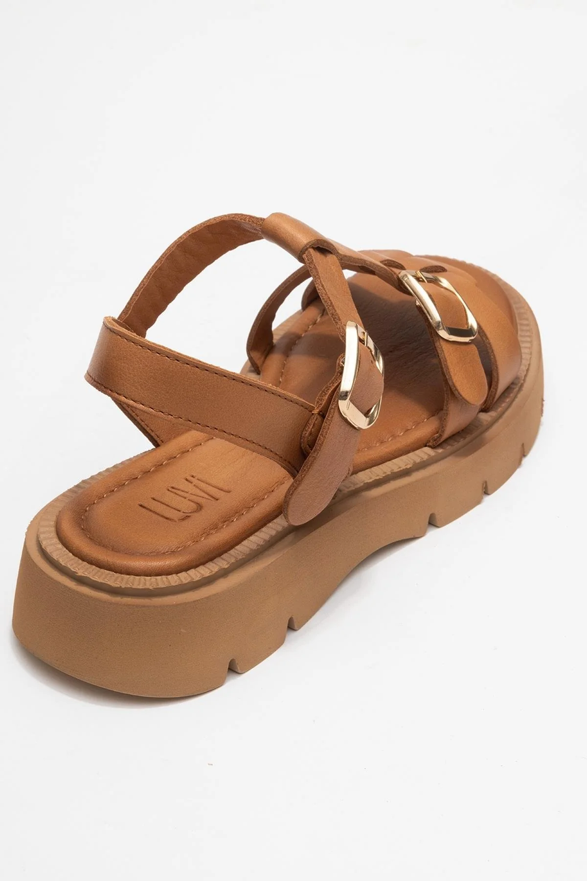 Melvin Cognac Brown Leather Sandal (Women) - Image 5