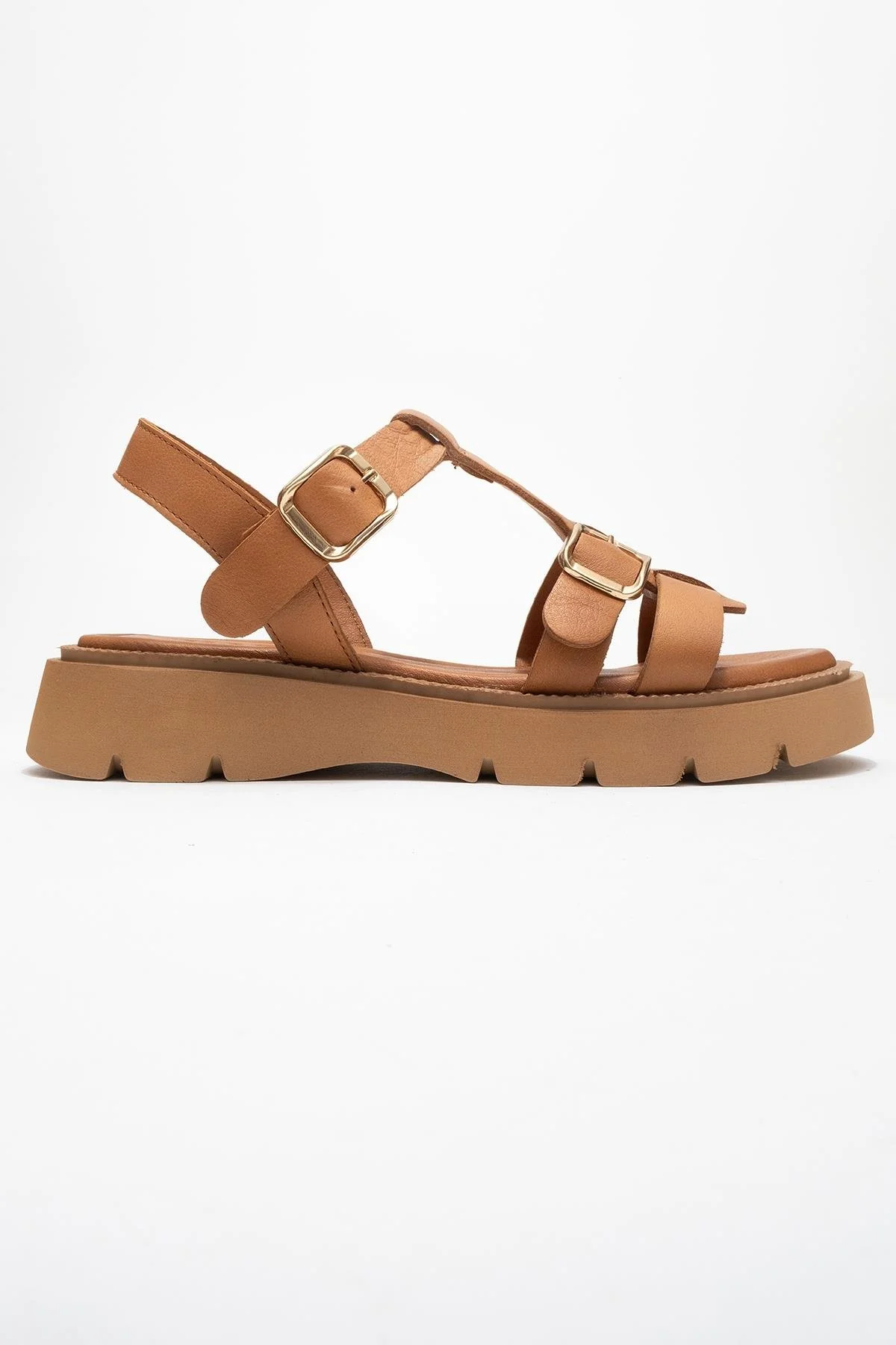 Melvin Cognac Brown Leather Sandal (Women) - Image 6