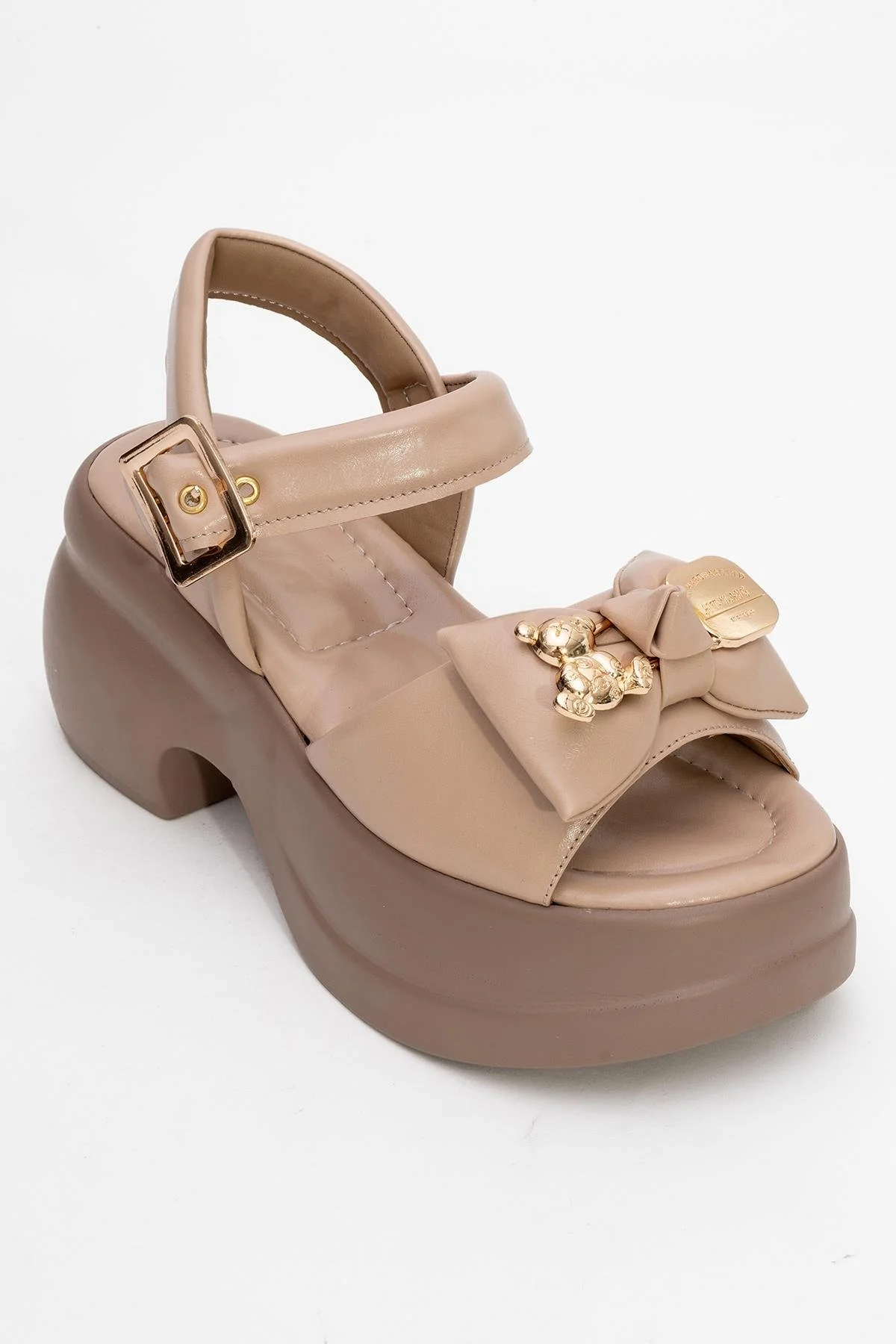 Merida Dark Beige Buckle Platform Sandal (Women) - Image 3