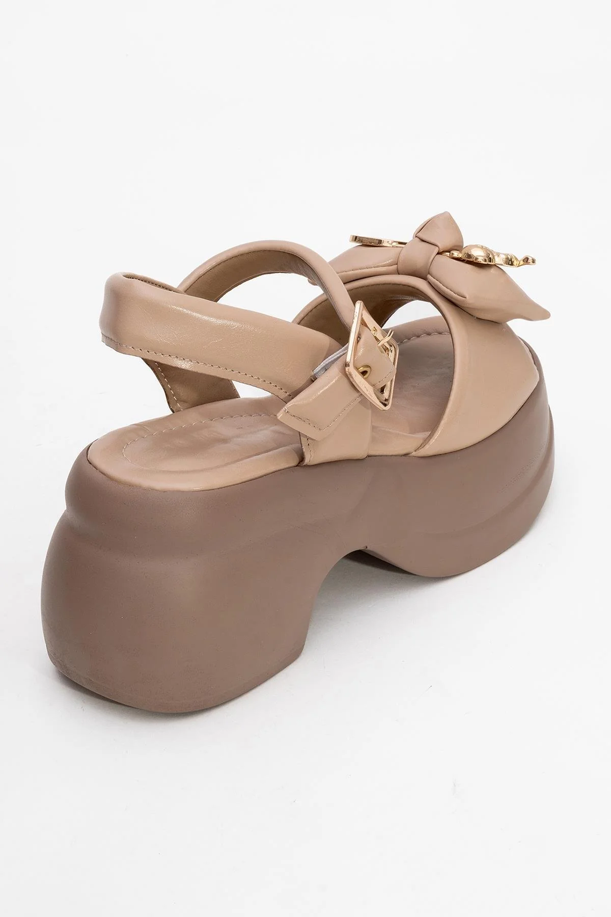 Merida Dark Beige Buckle Platform Sandal (Women) - Image 5