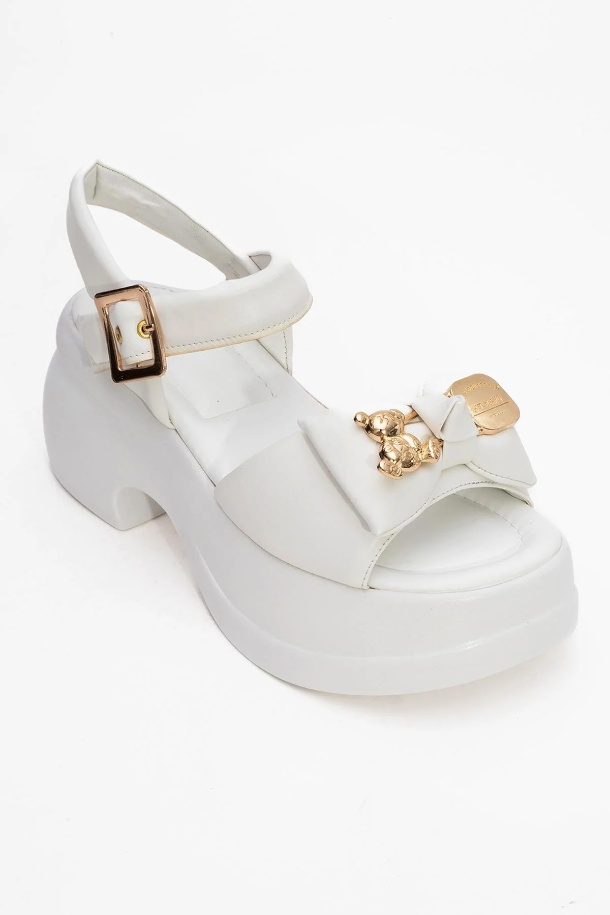 Merida White Buckle Platform Sandal (Women) - Image 3