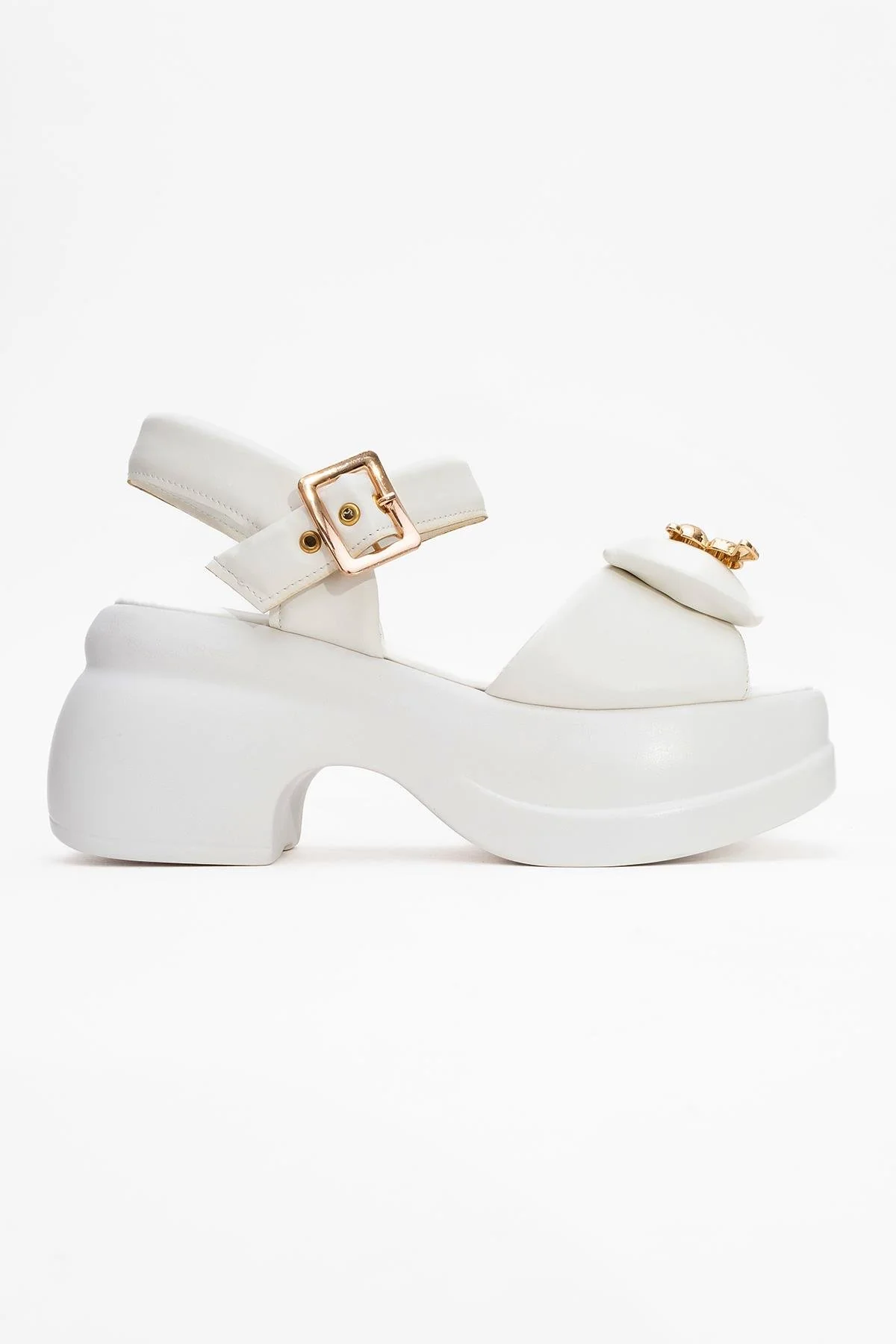 Merida White Buckle Platform Sandal (Women) - Image 6