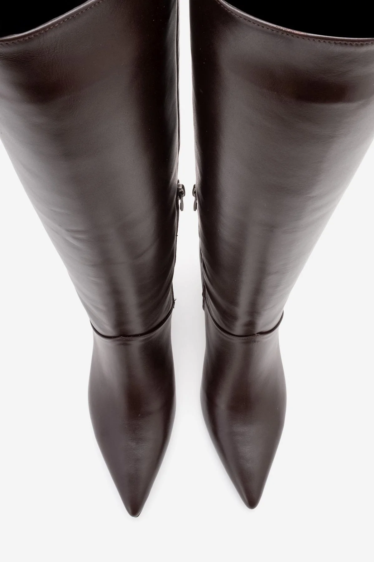 MERLA - Brown Genuine Leather Block Heel Boot (Women) - Image 2