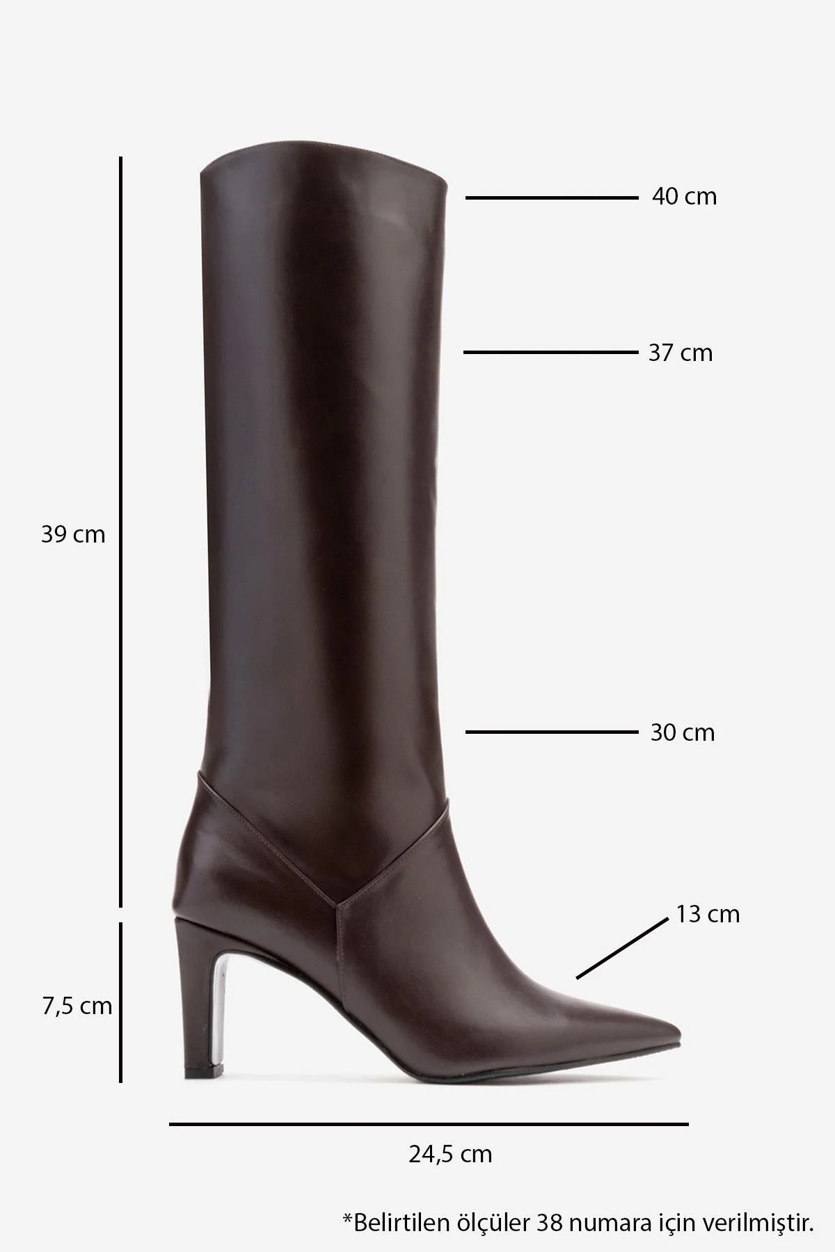 MERLA - Brown Genuine Leather Block Heel Boot (Women) - Image 3