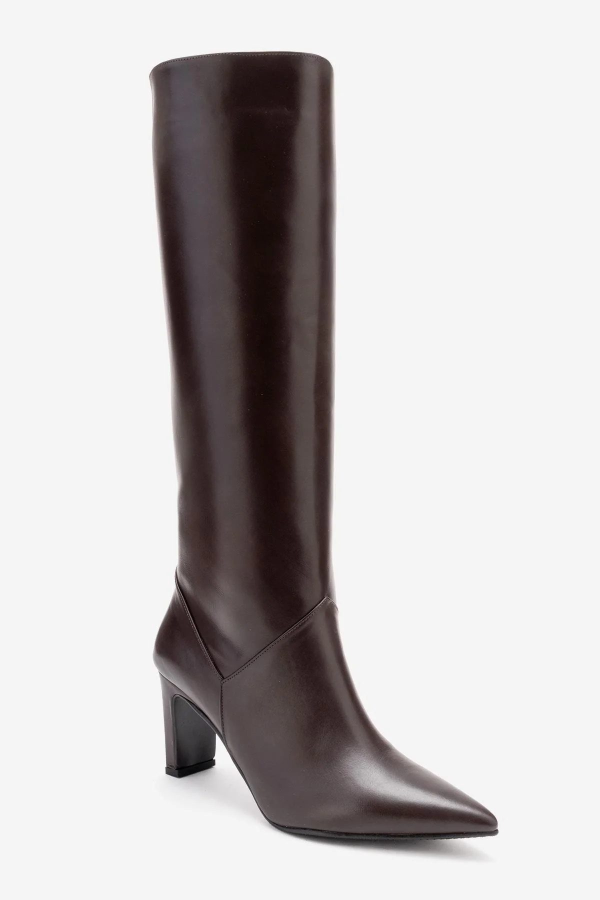 MERLA - Brown Genuine Leather Block Heel Boot (Women) - Image 7