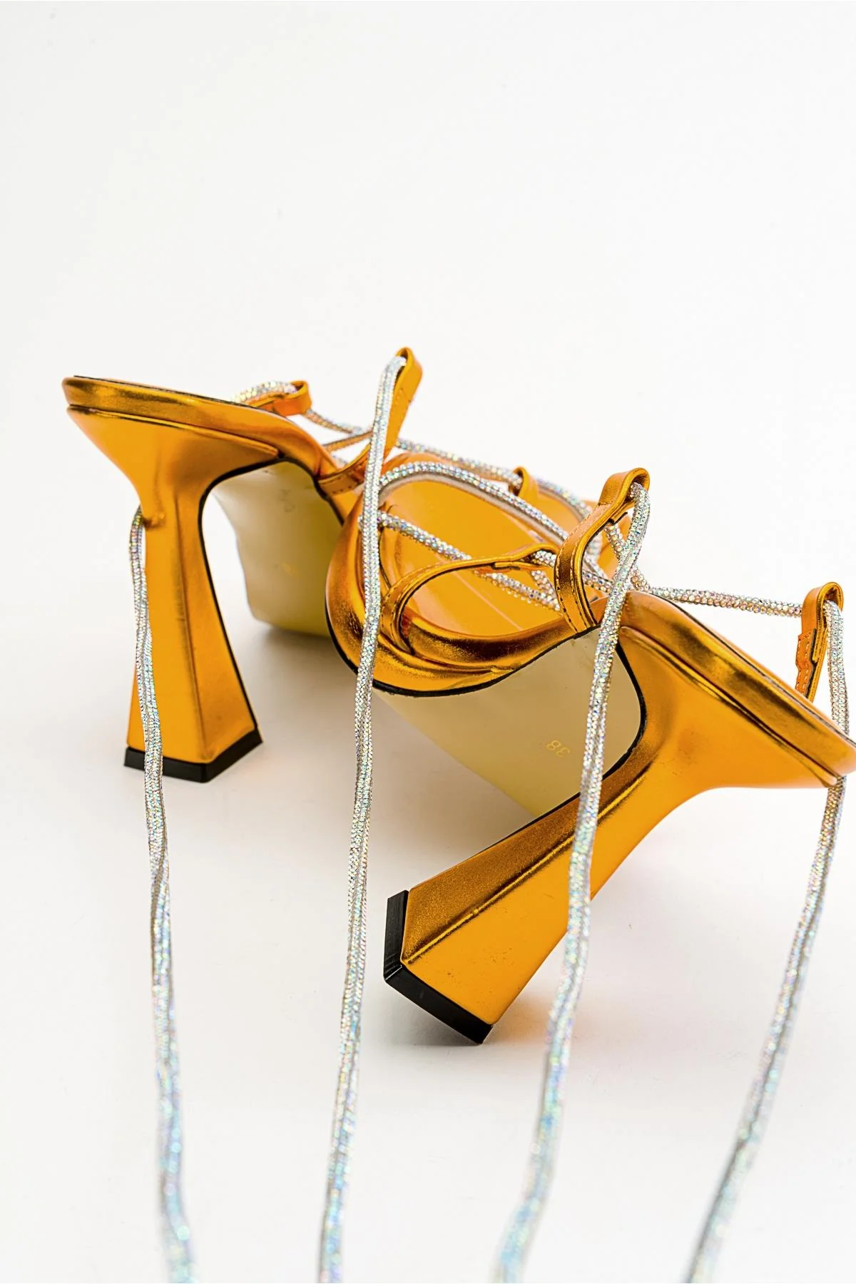 Mezzo - Metallic Orange Heeled Sandal (Women) - Image 3