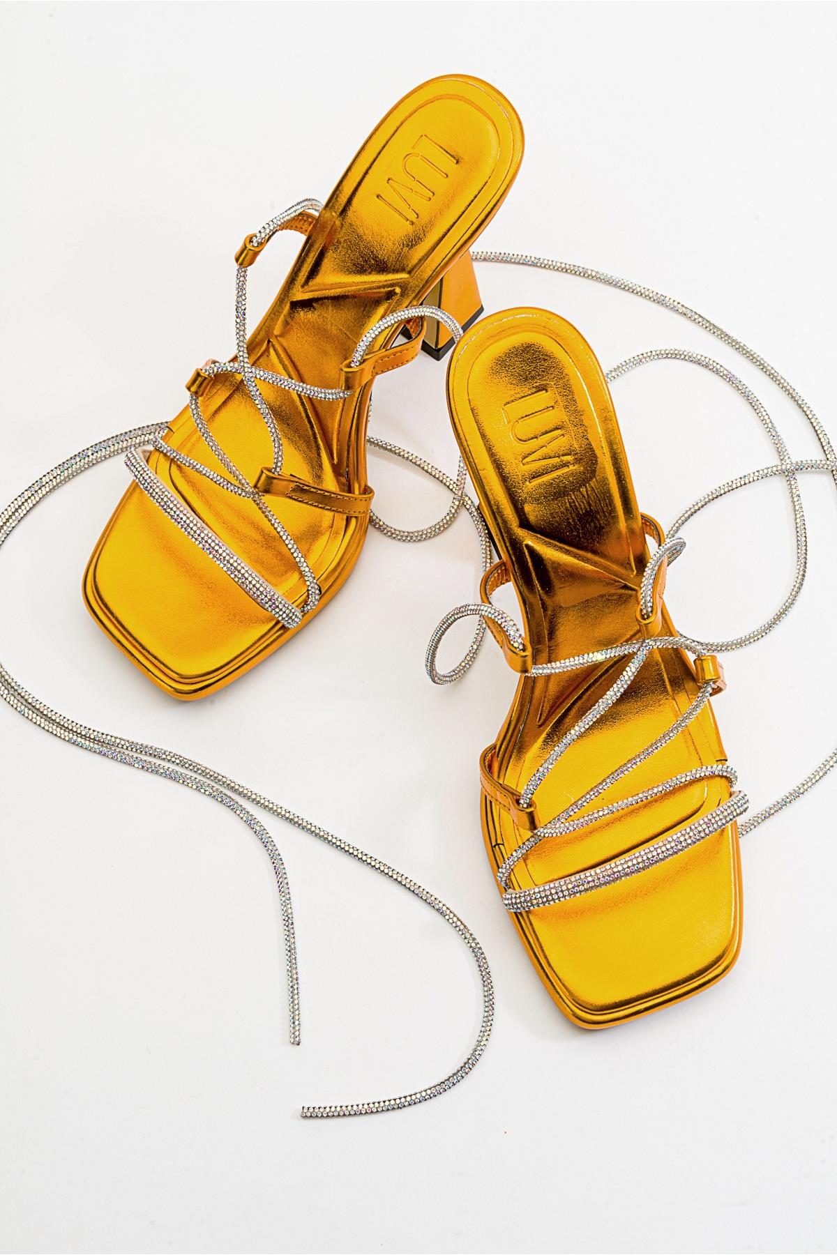 Mezzo - Metallic Orange Heeled Sandal (Women) - Image 4