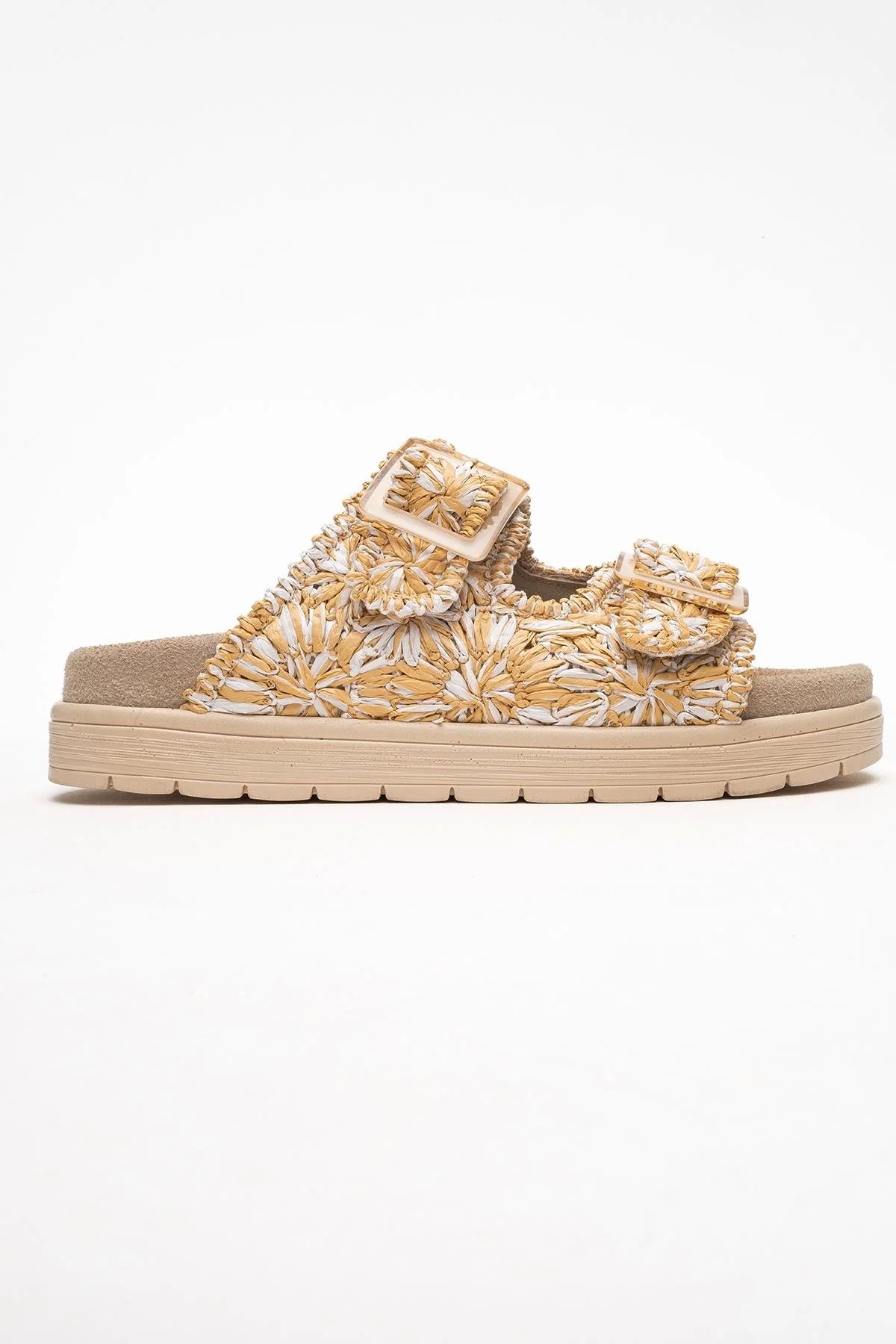 Milana Beige Leather Double‑Strap Slide (Women) - Image 6