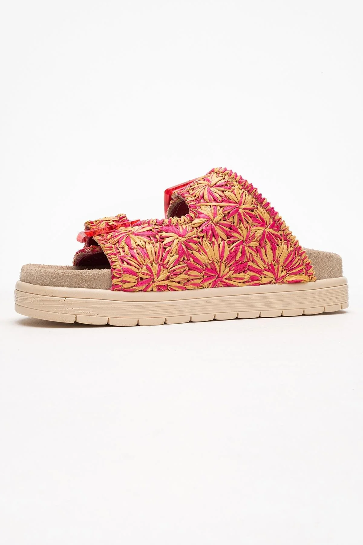 Milana Pink Leather Double‑Strap Slide (Women) - Image 4