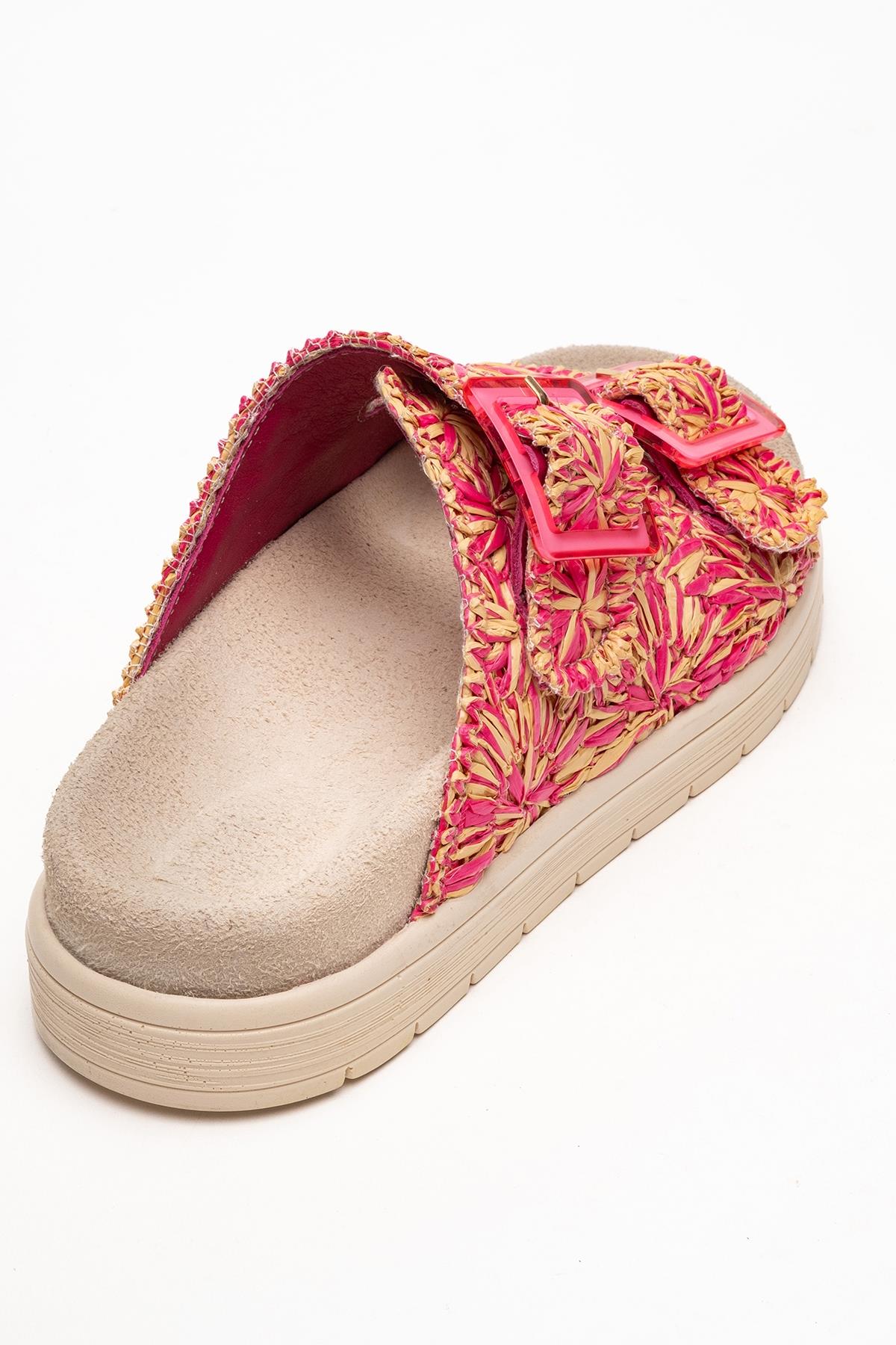 Milana Pink Leather Double‑Strap Slide (Women) - Image 5