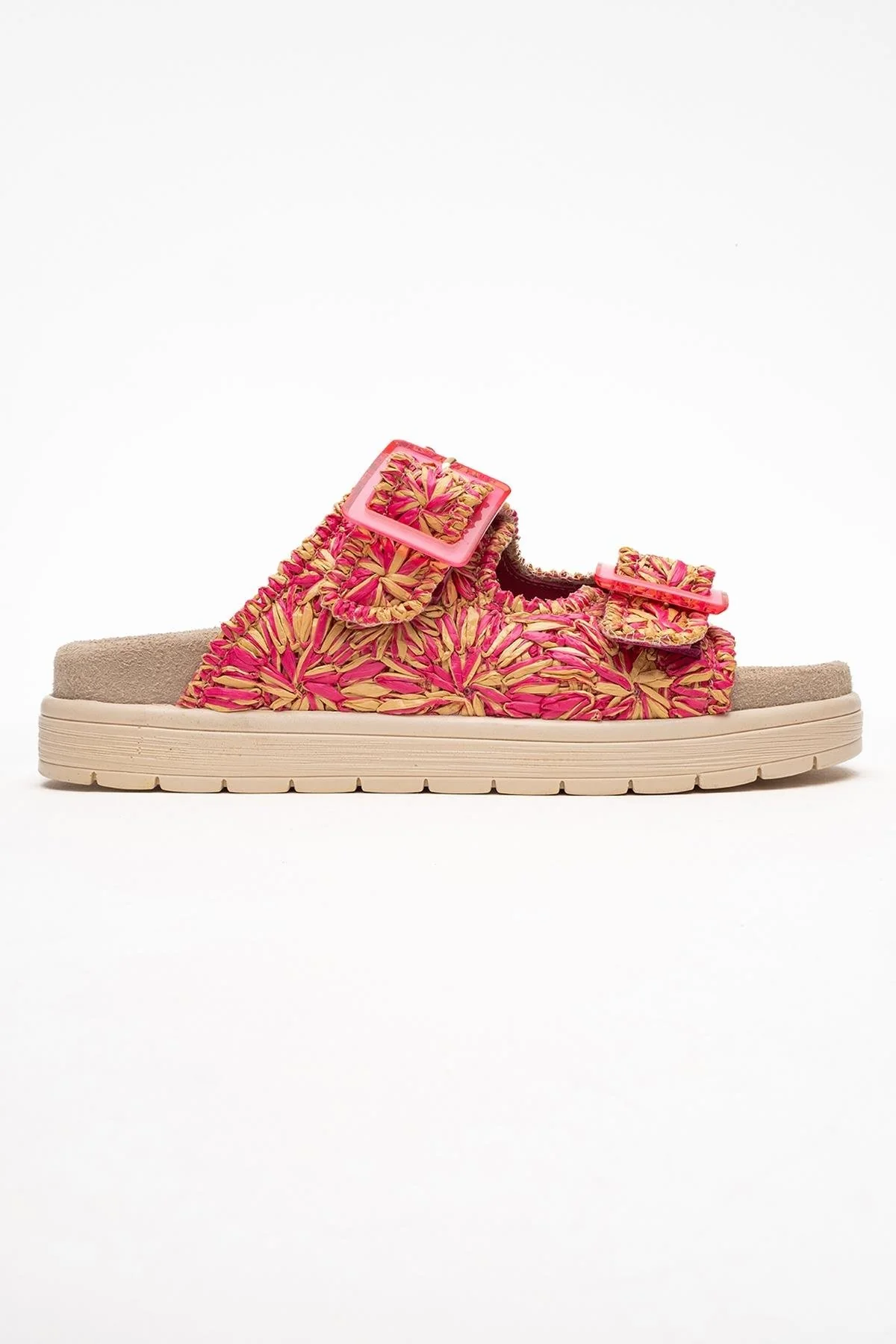 Milana Pink Leather Double‑Strap Slide (Women) - Image 6