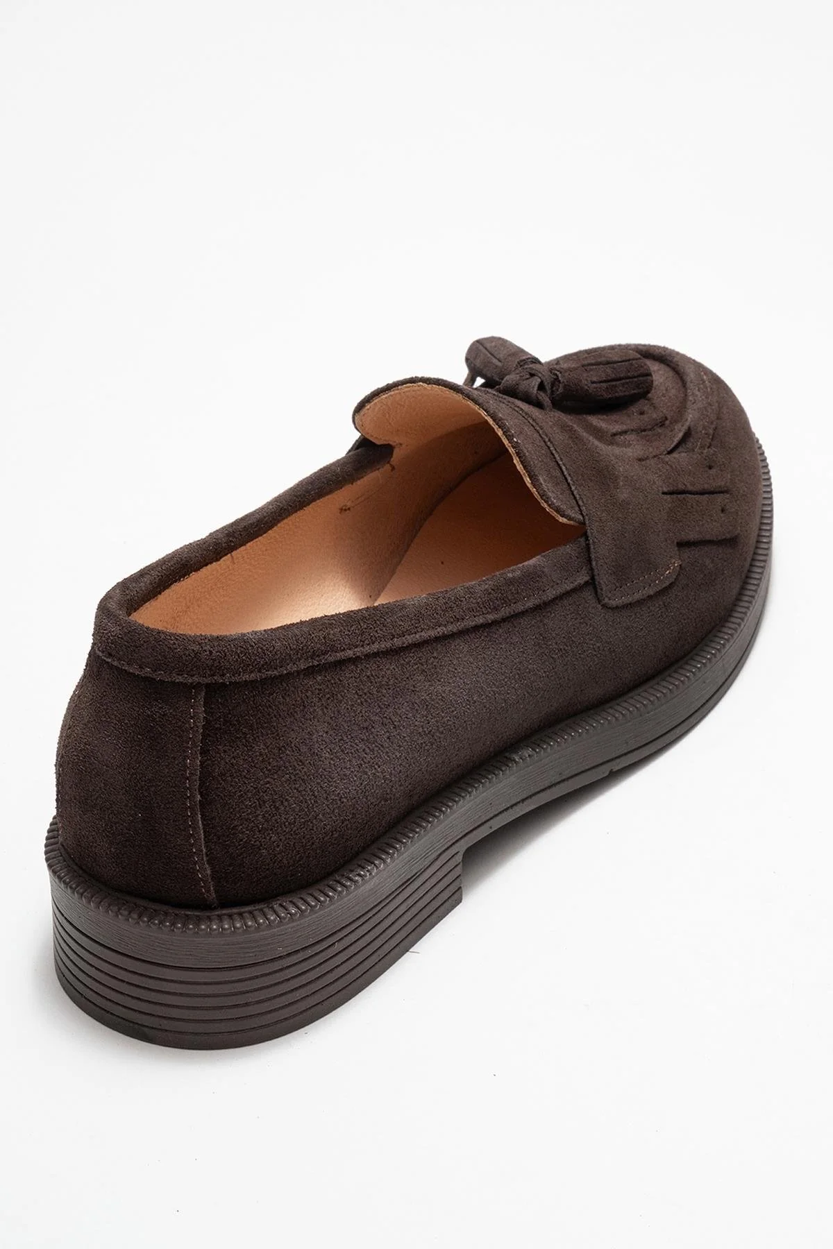 Milina - Brown Suede Genuine Leather Tassel Loafer (Women) - Image 5