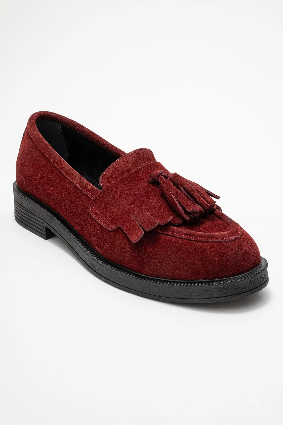 Milina - Burgundy Tassel Genuine Leather Loafer (Women) - Image 3