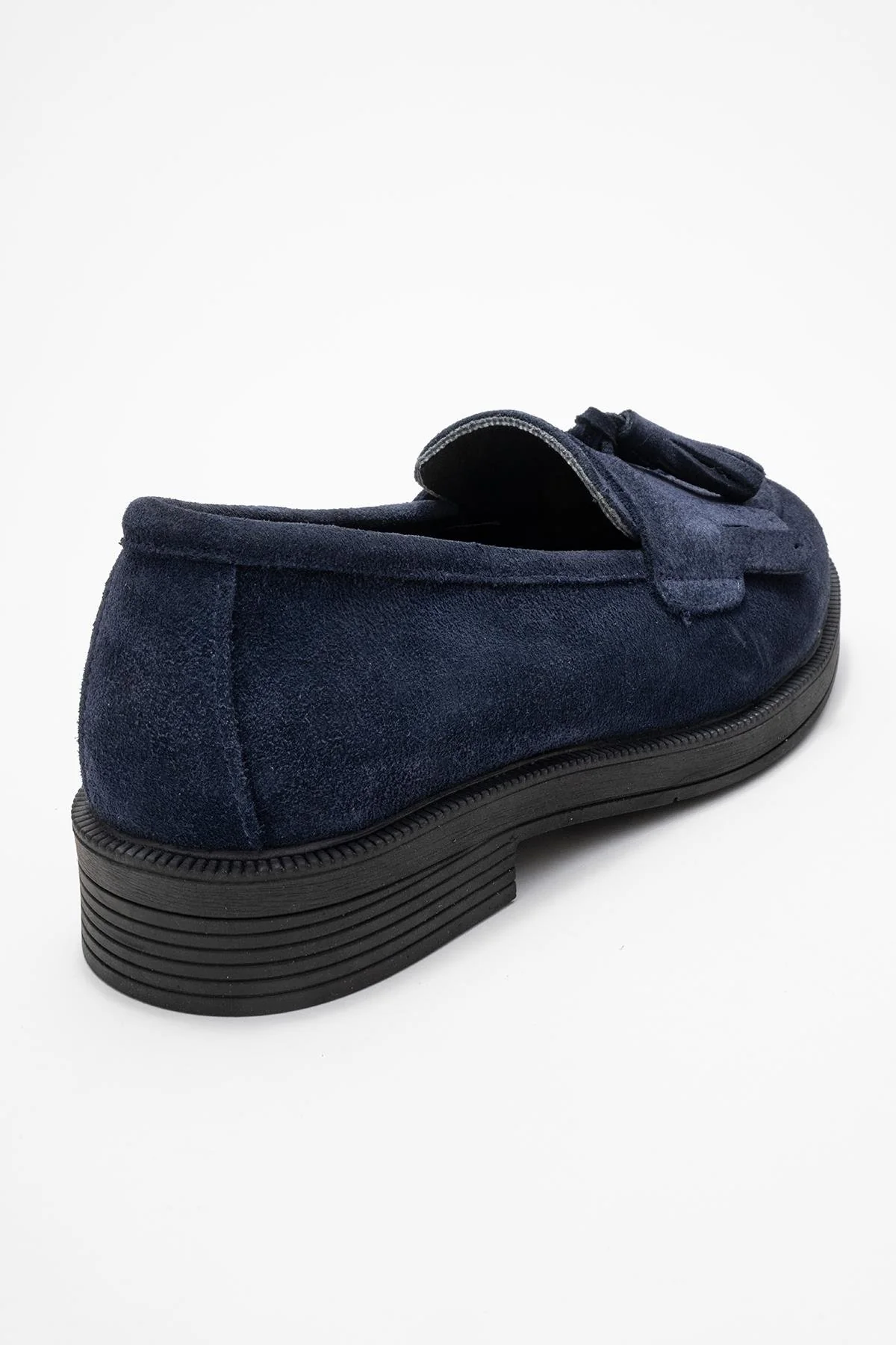 Milina - Navy Suede Genuine Leather Tassel Loafer (Women) - Image 5